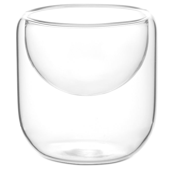 Comatec Double Wall Insulated Glass Mug - 2.7 oz (80ml) Coffee Cup for Hot & Cold Drinks - Perfect for Home, Office, Camping and Travel