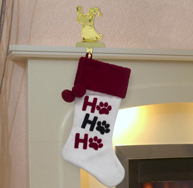 20 Ho Ho Ho Paw Print Christmas Stocking for Pets - Festive Holiday Pet Stockings with Cute Dog & Cat Paw Design - Perfect for Christmas Decorations & Gift Giving