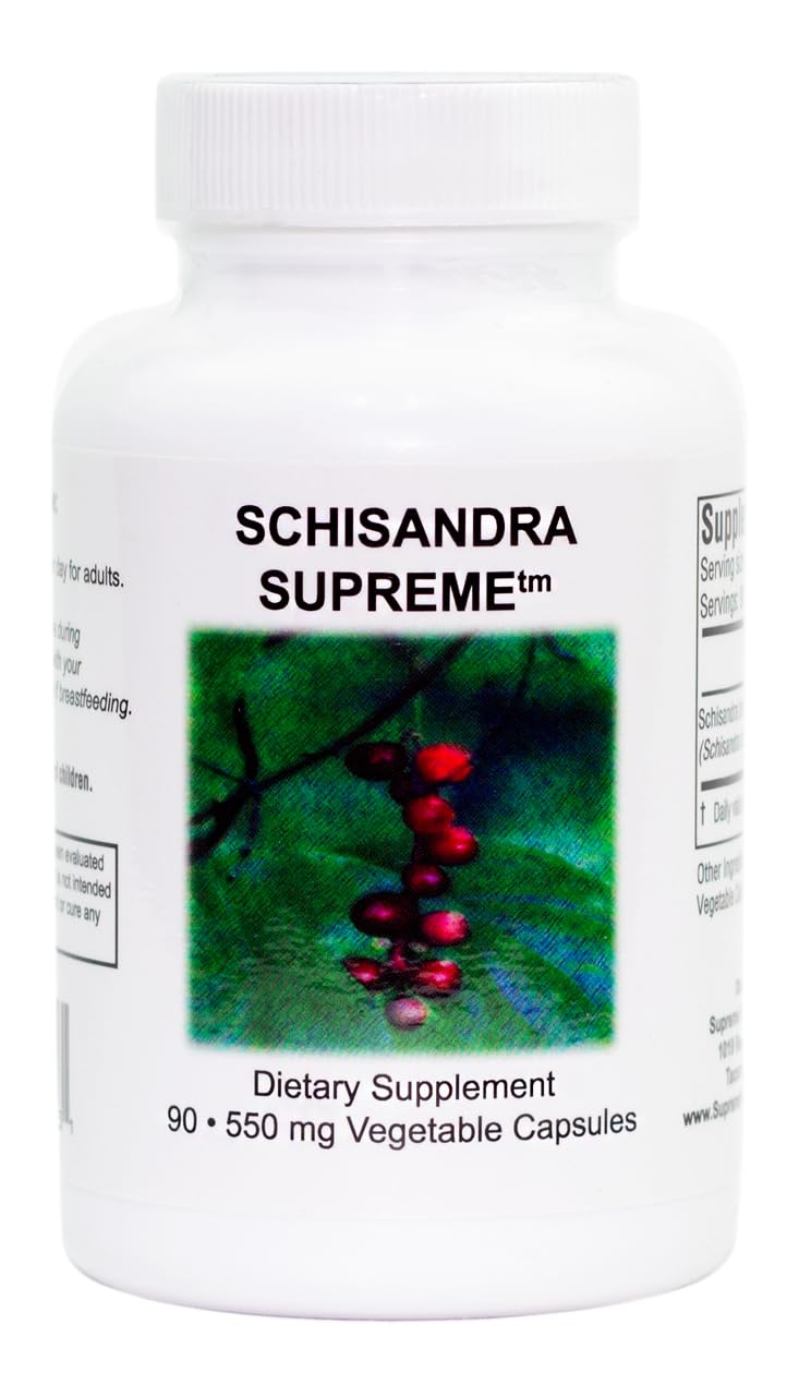 Supreme Nutrition Schisandra Supreme - 90 Pure Schisandra Fruit Vegetarian Capsules for Immune Support & Stress Relief | Natural Energy Booster & Liver Detox Supplement | Perfect for Daily Wellness & Active Lifestyle
