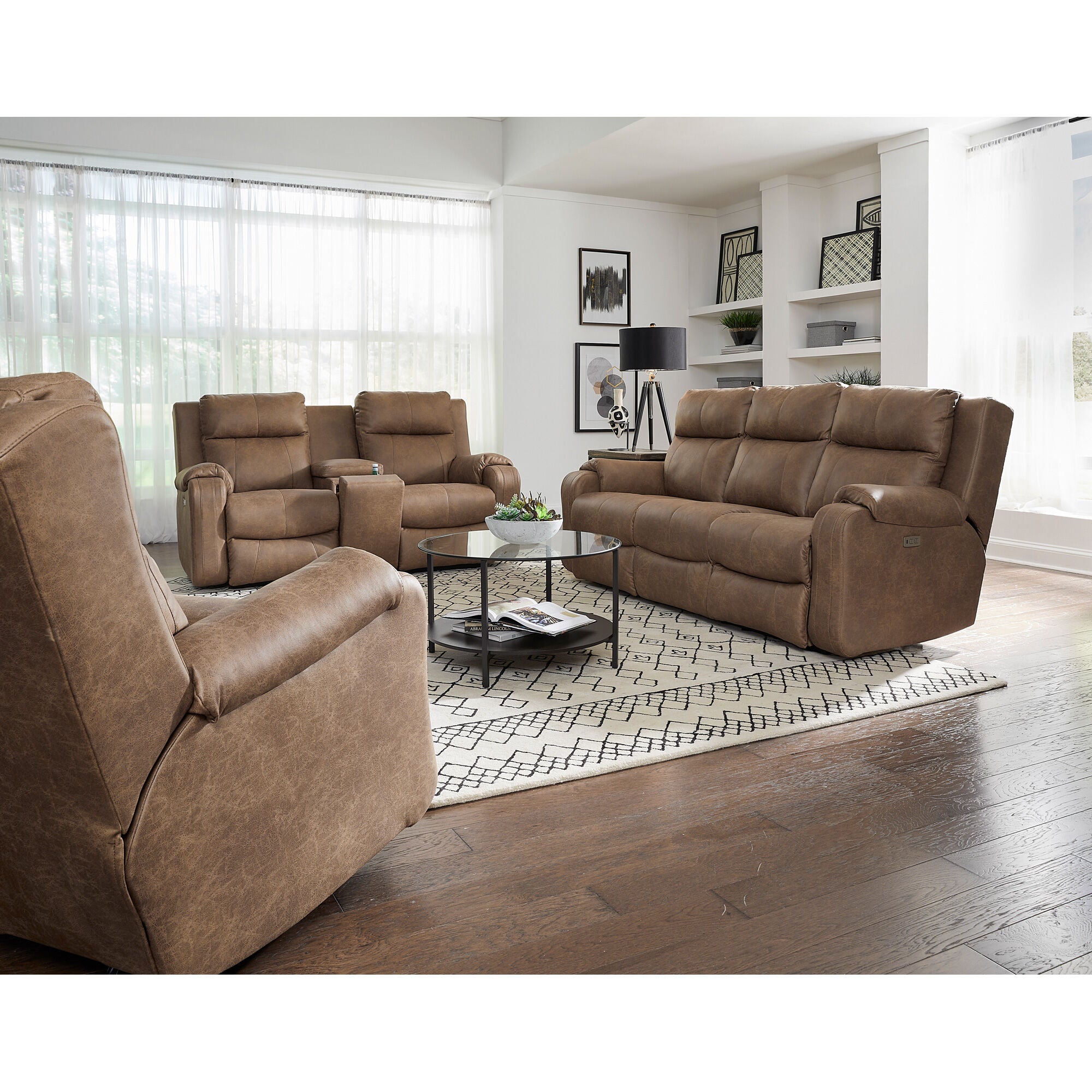Comfortable Contour Rocker Recliner Chair - Ergonomic Design for Living Room, Bedroom & Home Theater - Perfect for Relaxing, Reading & Watching TV