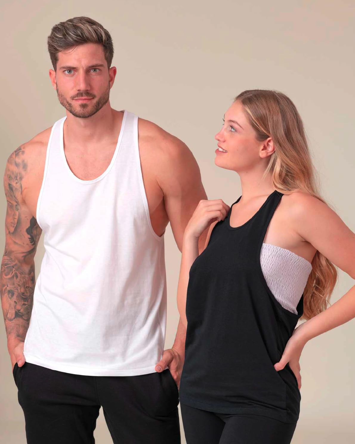 ShirtBANC Essentials Unisex Beach Cotton Racerback Tank Top - Soft Breathable Workout & Yoga Shirt for Men & Women - Perfect for Gym, Running, Summer Vacation and Casual Wear