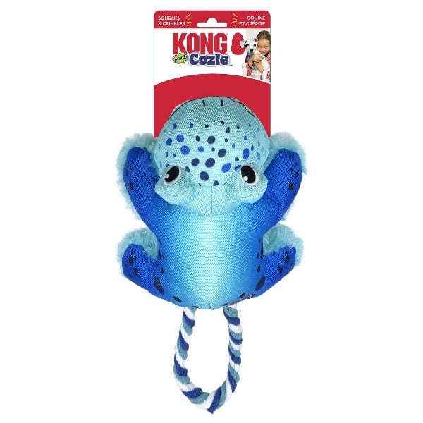 Durable KONG Cozie Tuggz Frog Dog Toy for Small & Medium Dogs - Interactive Plush Chew Toy for Playtime & Bonding | Perfect for Fetch, Tug-of-War & Cuddling