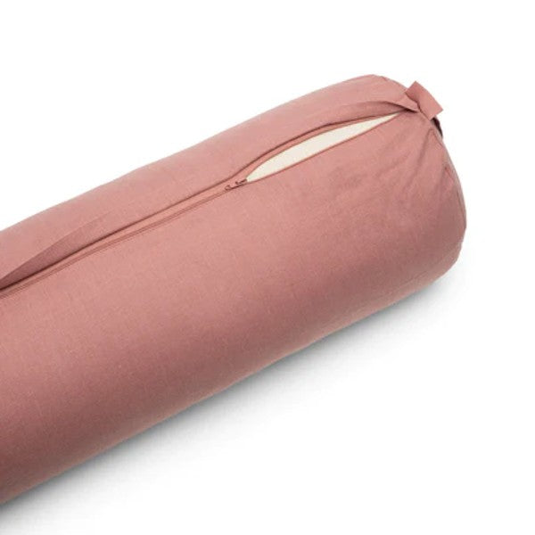 Half Moon Linen Cylindrical Bolster Pillow - Organic Cotton Support Cushion for Yoga, Meditation, and Home Decor