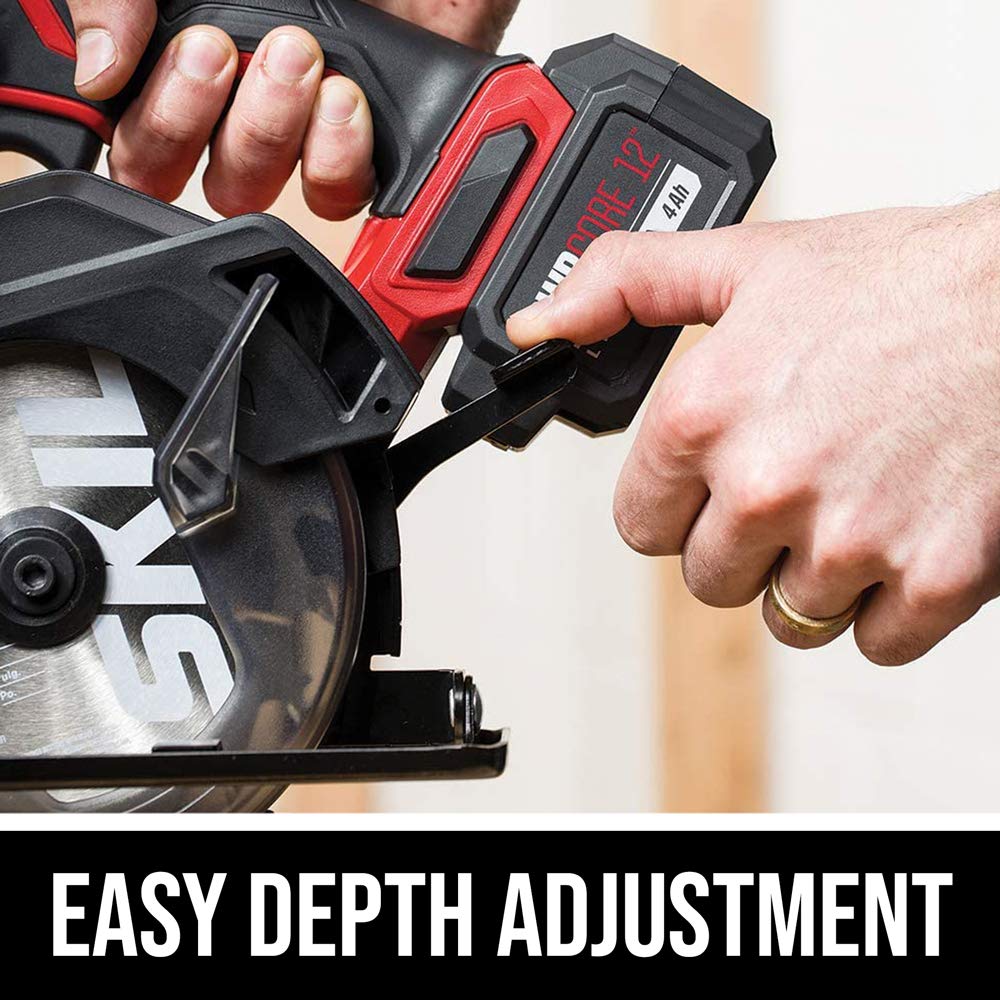 SKIL PWR CORE 12 Brushless 6-Tool Combo Kit with 4.0Ah & 2.0Ah Lithium Batteries & PWRJump Charger (CB7434-21) - Perfect for DIY Projects, Home Renovations, and Professional Construction Work