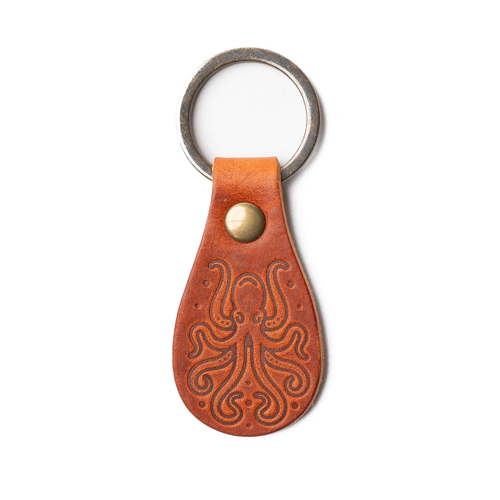 Premium Genuine Leather Keychain with Kraken Design - Durable & Stylish Key Holder for Men & Women - Perfect for Gifts, Travel, and Everyday Use