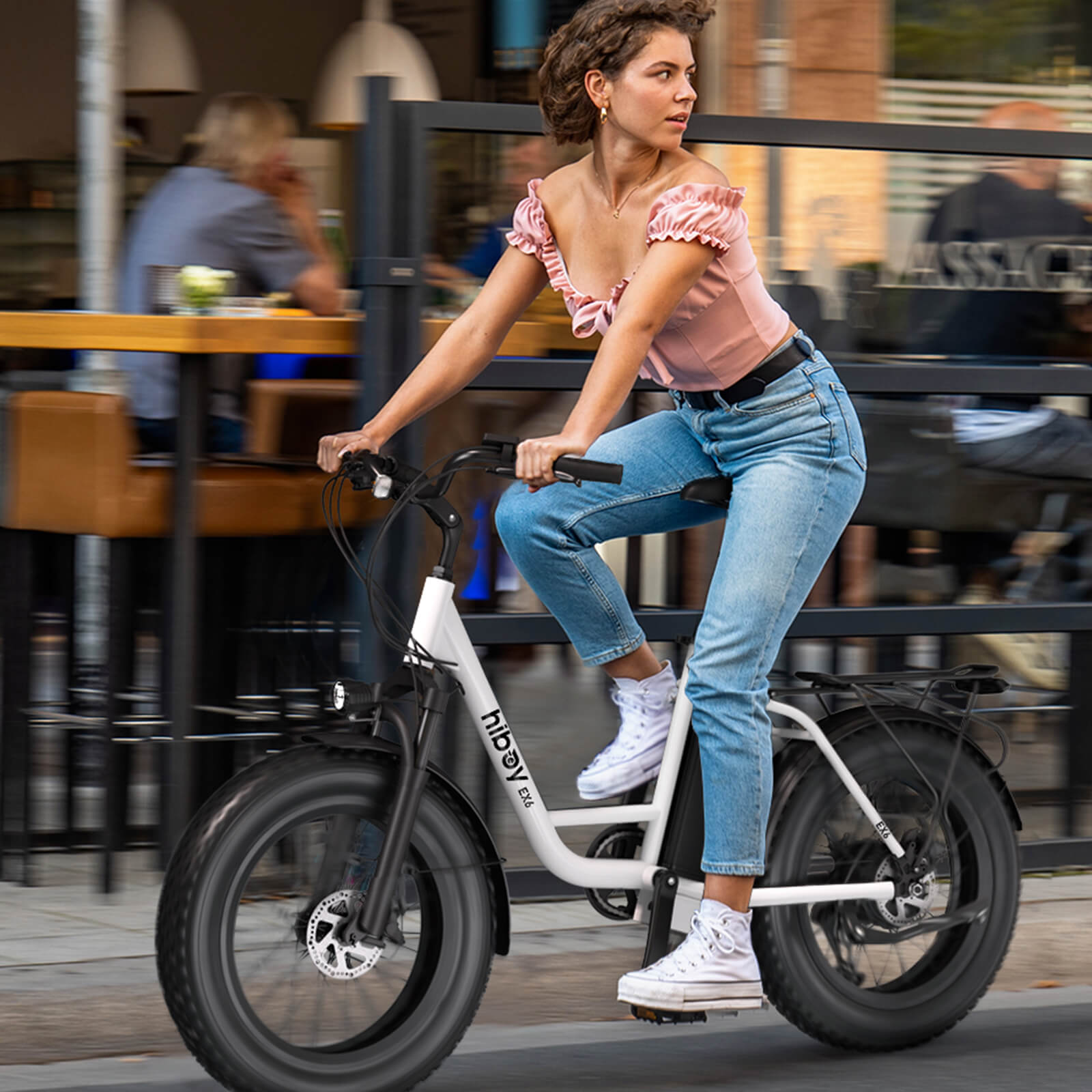 Hiboy EX6 Step-Thru Fat Tire Electric Bike for Adults - 750W Motor, 48V 13Ah Battery, 20MPH Speed - Perfect for Commuting, Off-Road & Urban Riding