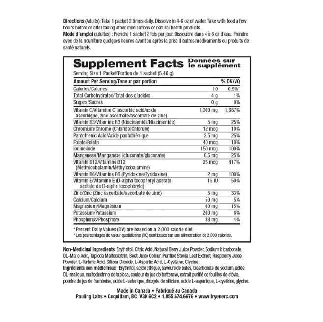 Ener Life Ener C Vitamin C Sugar Free Mixed Berry 30 Packs - Immune Support Supplement for Adults & Kids - Great for Travel, Work & Daily Wellness Boost