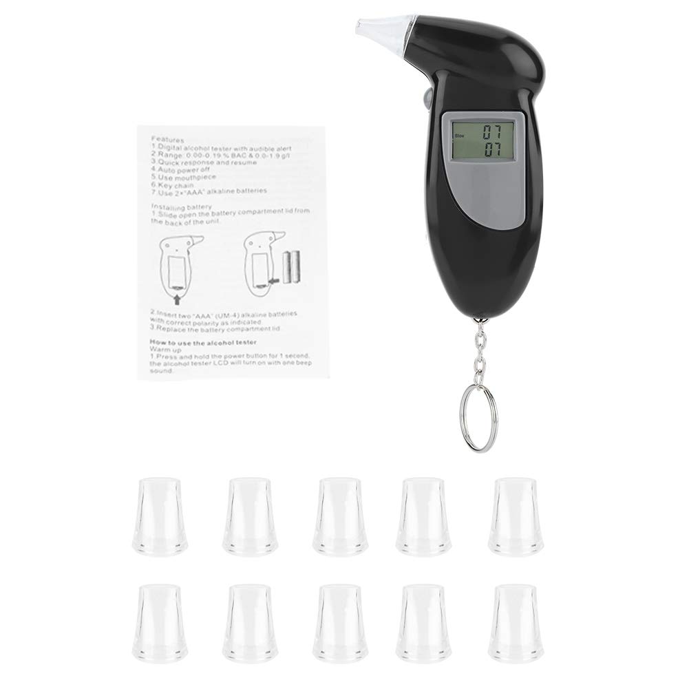 Aramox Professional Breathalyzer - Portable Alcohol Tester with Digital LCD Screen & 10 Mouthpieces | Accurate BAC Detection for Personal, Workplace & Road Safety | Ideal for Pre-Party Checks, DUI Prevention & Workplace Compliance Testing | Perfect for Bars, Events & Personal Safety Use | Great for Home, Office, Parties, and Police Checkpoints