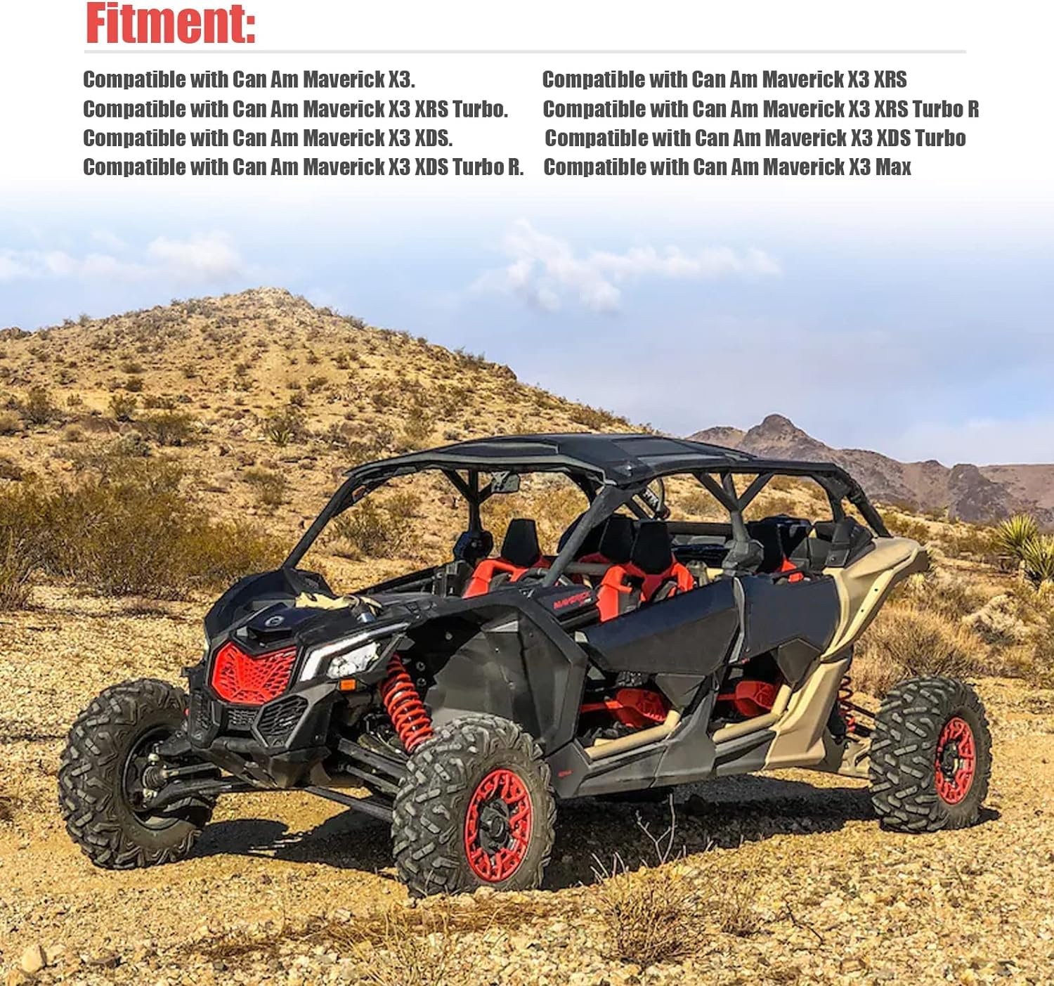 **Can Am Maverick X3 Accessories - Front Upper Door Storage Bags & Tool Organizer with Removable Knee Pad for 2017+ Maverick X3 Max XRS XDS Turbo RR (Orange Piping) - Perfect for Off-Road Gear Storage & Organization**