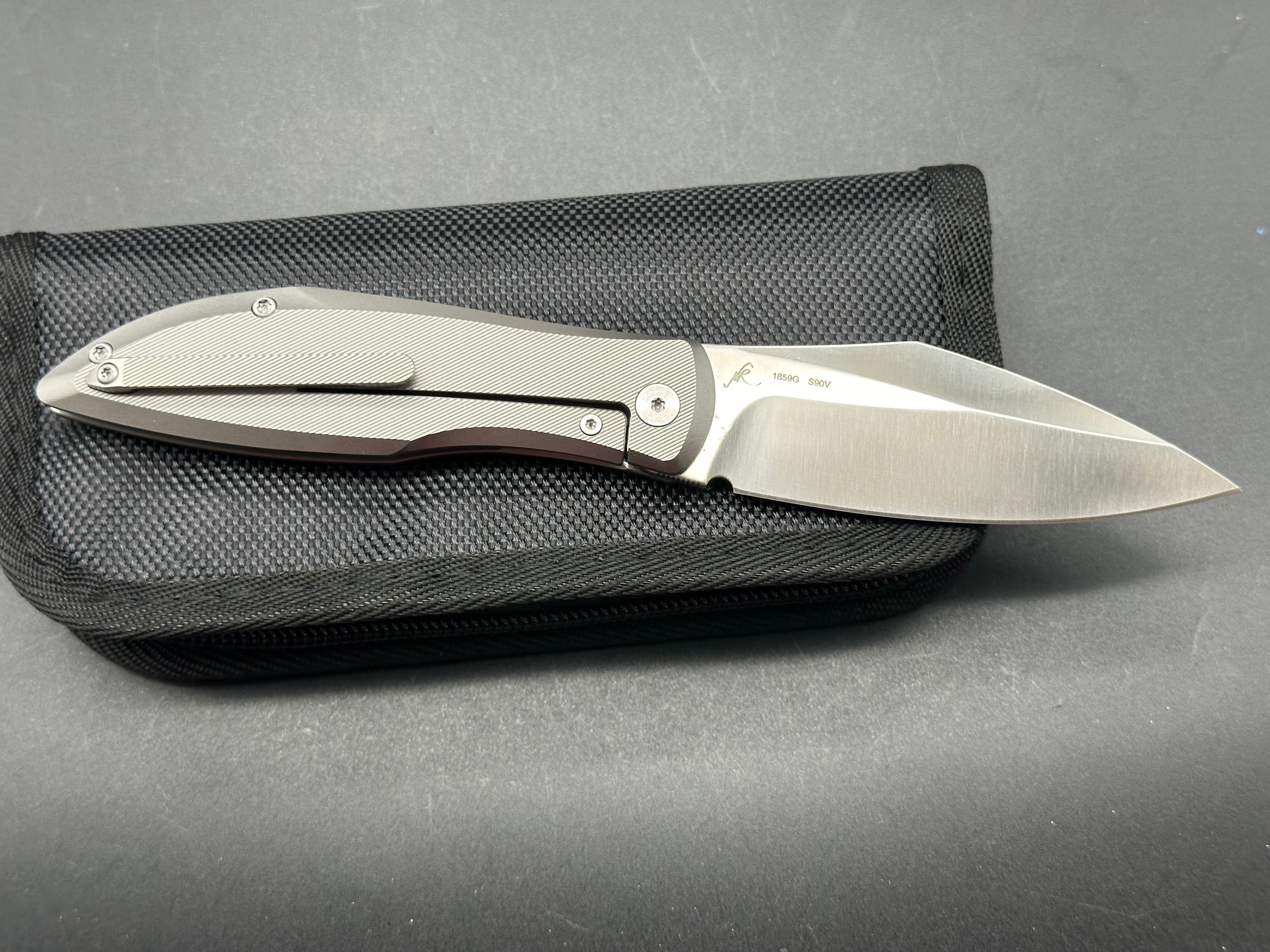 Artisan Cutlery Weyden ATZ 1859G S90V Blade Titanium Handle Folding Knife - Outdoor Camping, Hunting, Survival & EDC Gear