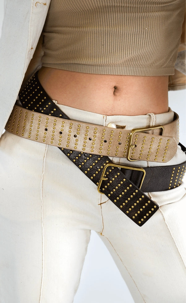 Studded Leather Belt for Men & Women - Stylish Punk Rock Fashion Accessory - Perfect for Concerts, Parties & Everyday Wear