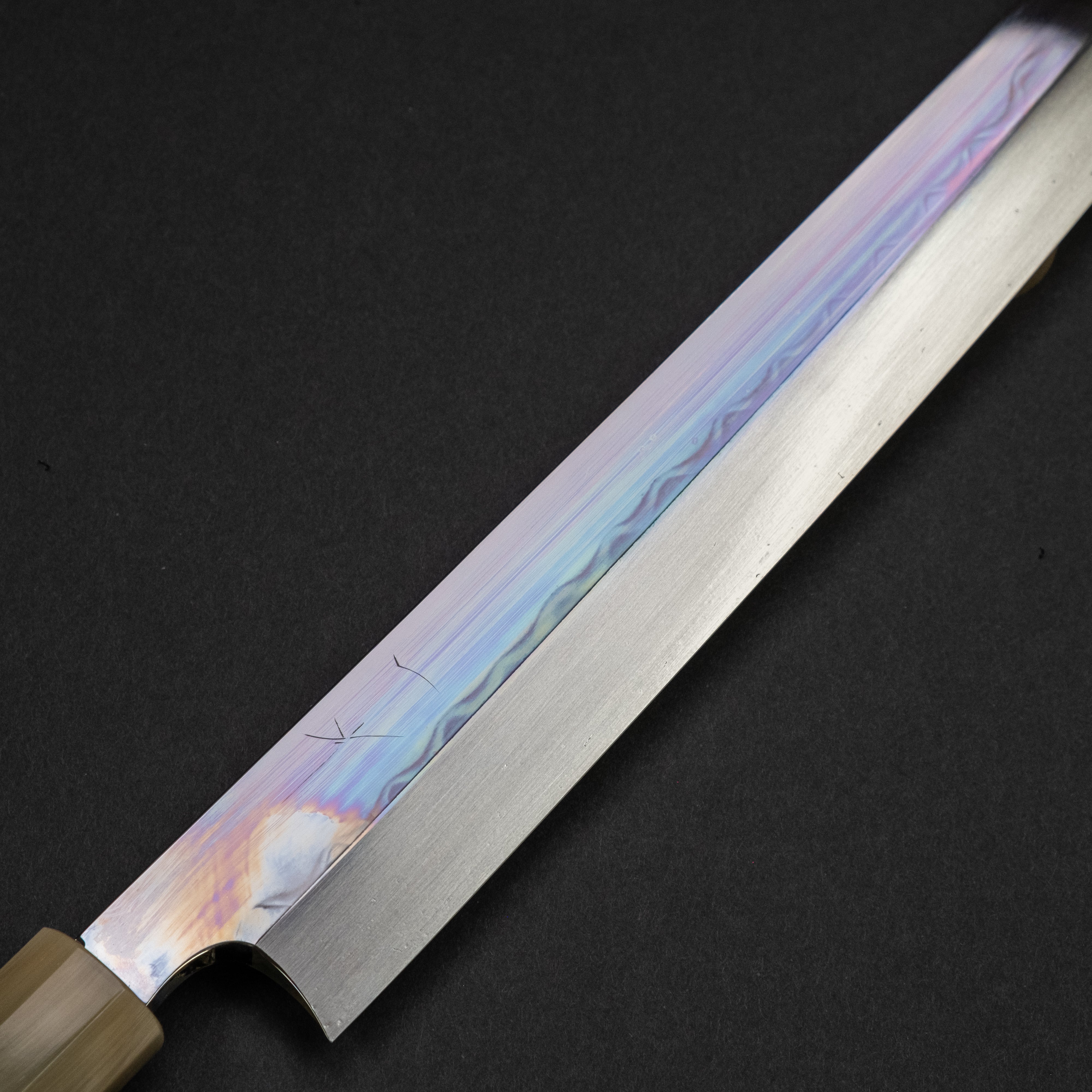 Hitohira Togashi White #1 Mizu Honyaki Yanagi Sakimaru 330mm Japanese Chef Knife with Taihei Ebony Handle & Saya - Perfect for Sushi, Sashimi and Precision Cutting