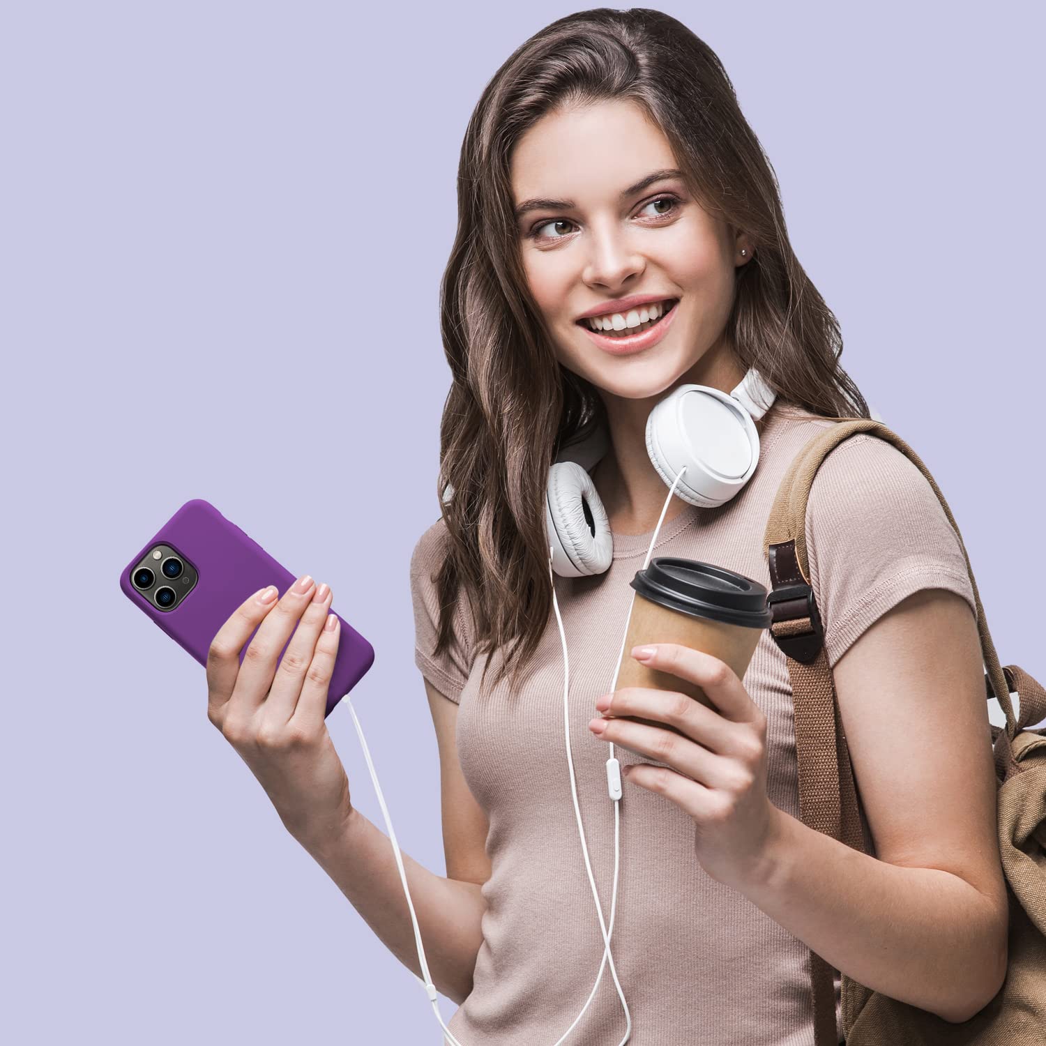 OuXul Slim Liquid Silicone Case for iPhone 11 Pro Max (6.5 Inch) - Full Body Protection with Microfiber Lining - Shockproof & Scratch Resistant Phone Cover (Purple) - Perfect for Daily Use, Travel & Outdoor Activities