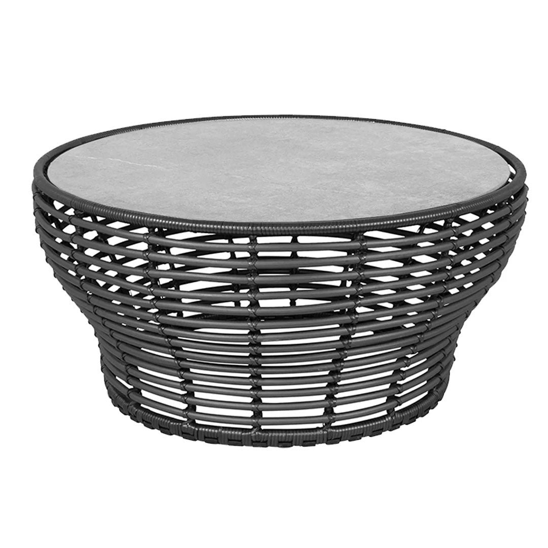 Outdoor Wicker Coffee Table - Large Rattan Basket Style for Patio, Garden, or Poolside Decor