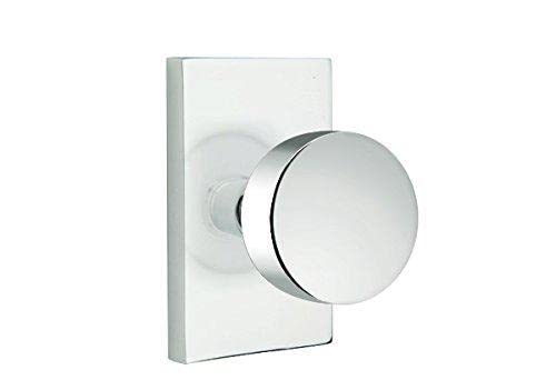 Modern Rectangle Rosette & Round Knob Set - Oil Rubbed Bronze Full Dummy Set for Doors & Cabinets - Perfect for Home, Office & Commercial Use