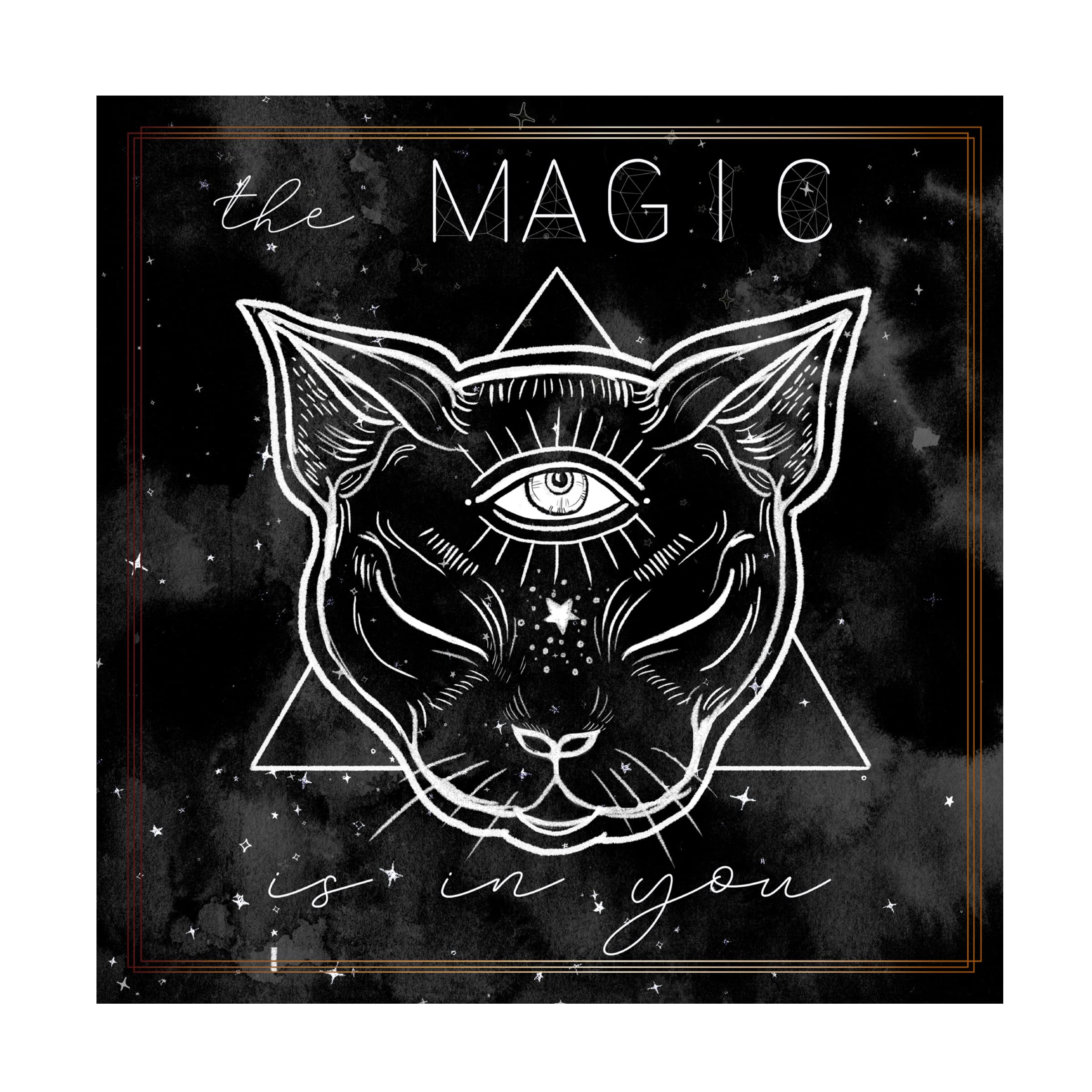 Mystical Cat I Canvas Art Print by Jennifer Paxton Parker - Handmade Wall Decor for Living Room, Bedroom & Office - Unique Cat Lover Gift Idea