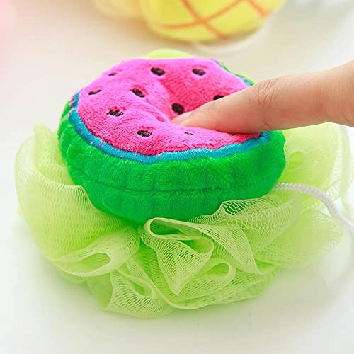 Bluwings Soft Baby Bath Loofah Scrubber - 2 Pack Fruit Design Shower Sponge for Gentle Skin Care, Women & Men - Perfect for Newborns, Kids & Sensitive Skin Bath Time
