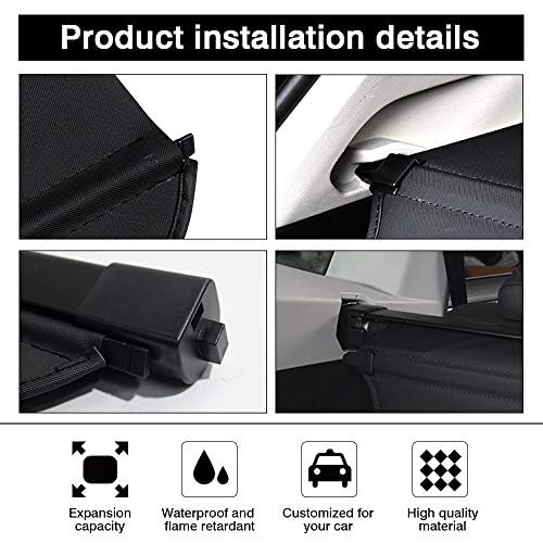 2015-2018 Hyundai Santa Fe Sport Retractable Cargo Cover - Black Trunk Shade Protector for Luggage & Storage (Fits 2015-2017 Models, Not for 2013-2014) | Perfect for Road Trips & Grocery Hauling