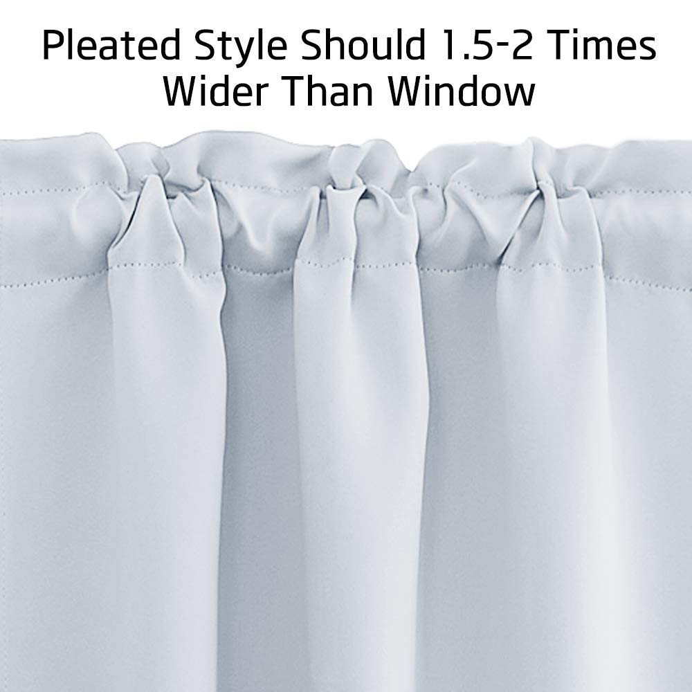 NICETOWN Blackout Bathroom Curtains - 2 Pack Greyish White Privacy Room Darkening Short Curtains (34x24 Inches) with Rod Pocket for Small Windows - Perfect for Kitchen, Living Room, Nursery & Home Decor