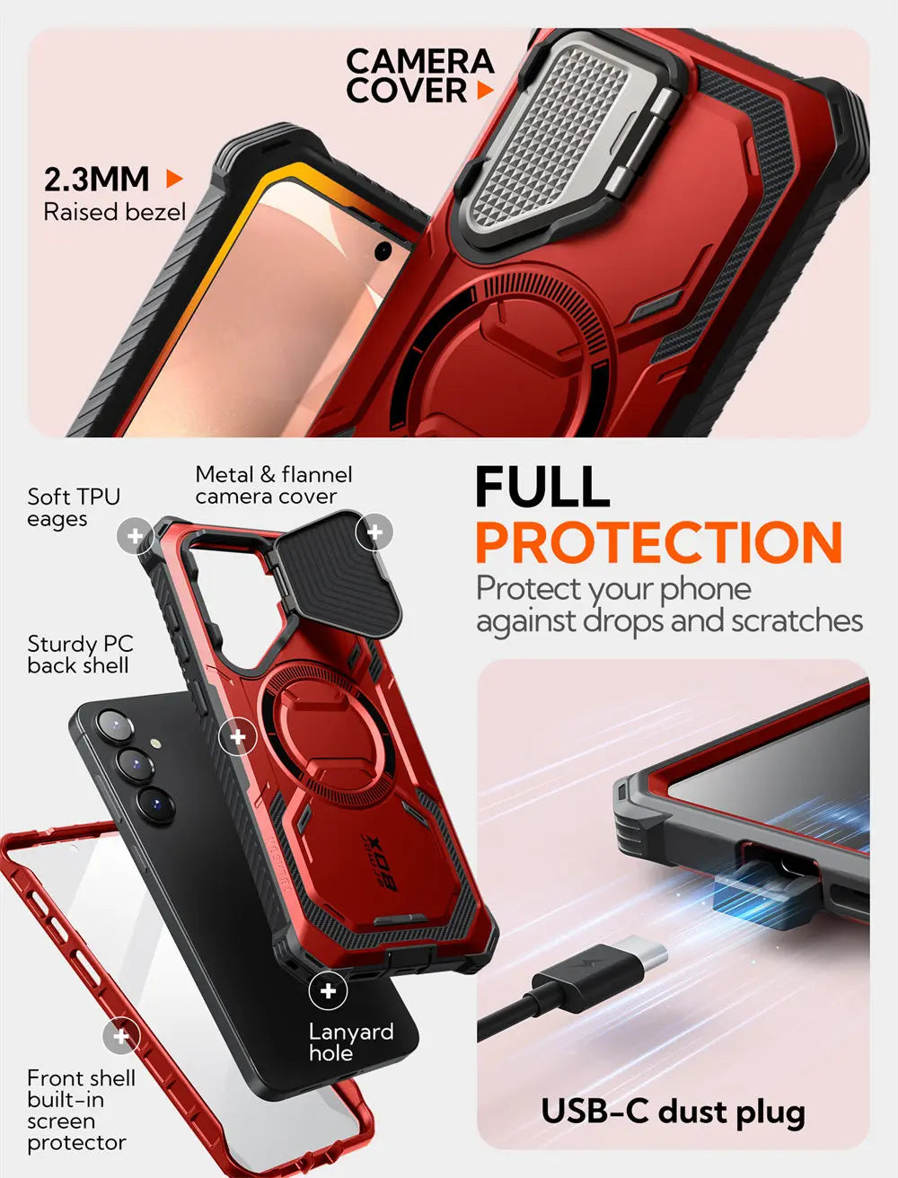 Galaxy S25 Plus Case - BLASON Armorbox Full Body Protective Cover with Military-Grade Drop Protection | Perfect for Outdoor Activities, Travel & Daily Use