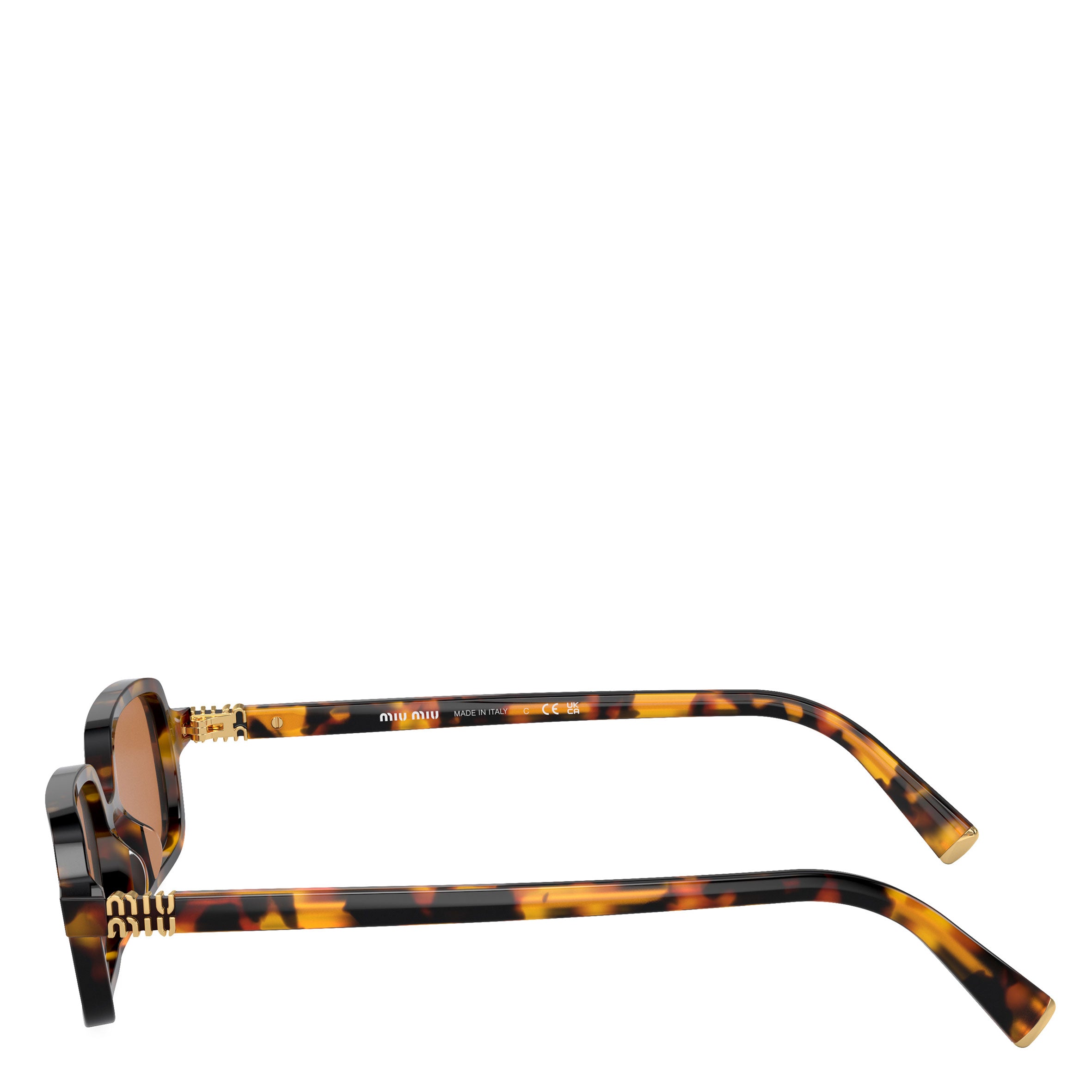 Miu Miu MU11ZSF Rectangle Sunglasses for Asian Fit - Havana/Brown Gradient Lenses (G) | UV Protection, Fashion Accessory for Women, Perfect for Beach, Driving & Outdoor Activities