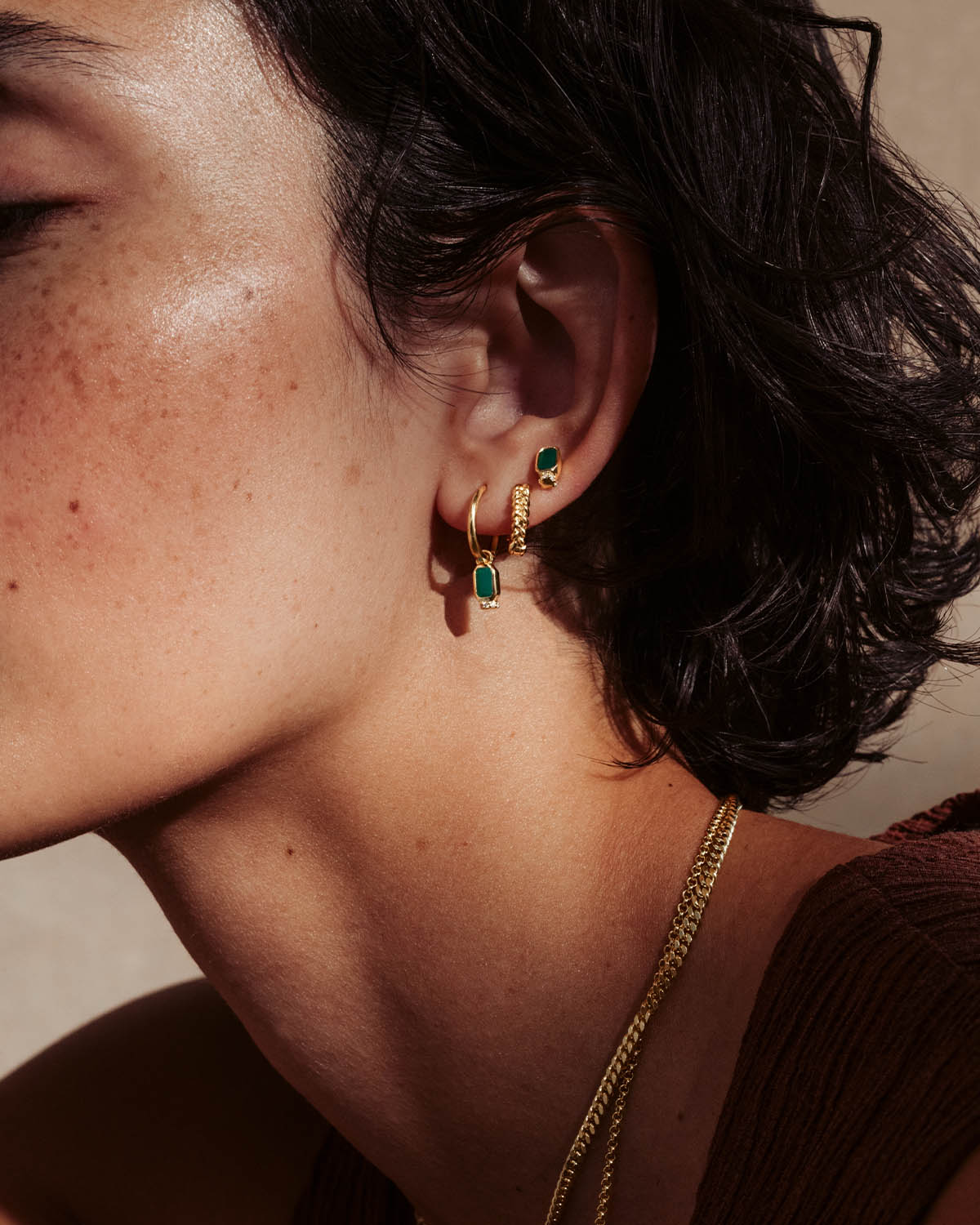 18K Gold Vermeil Strength Within Hoops - Elegant Dainty Huggie Earrings for Women, Perfect for Everyday Wear, Date Night & Special Occasions