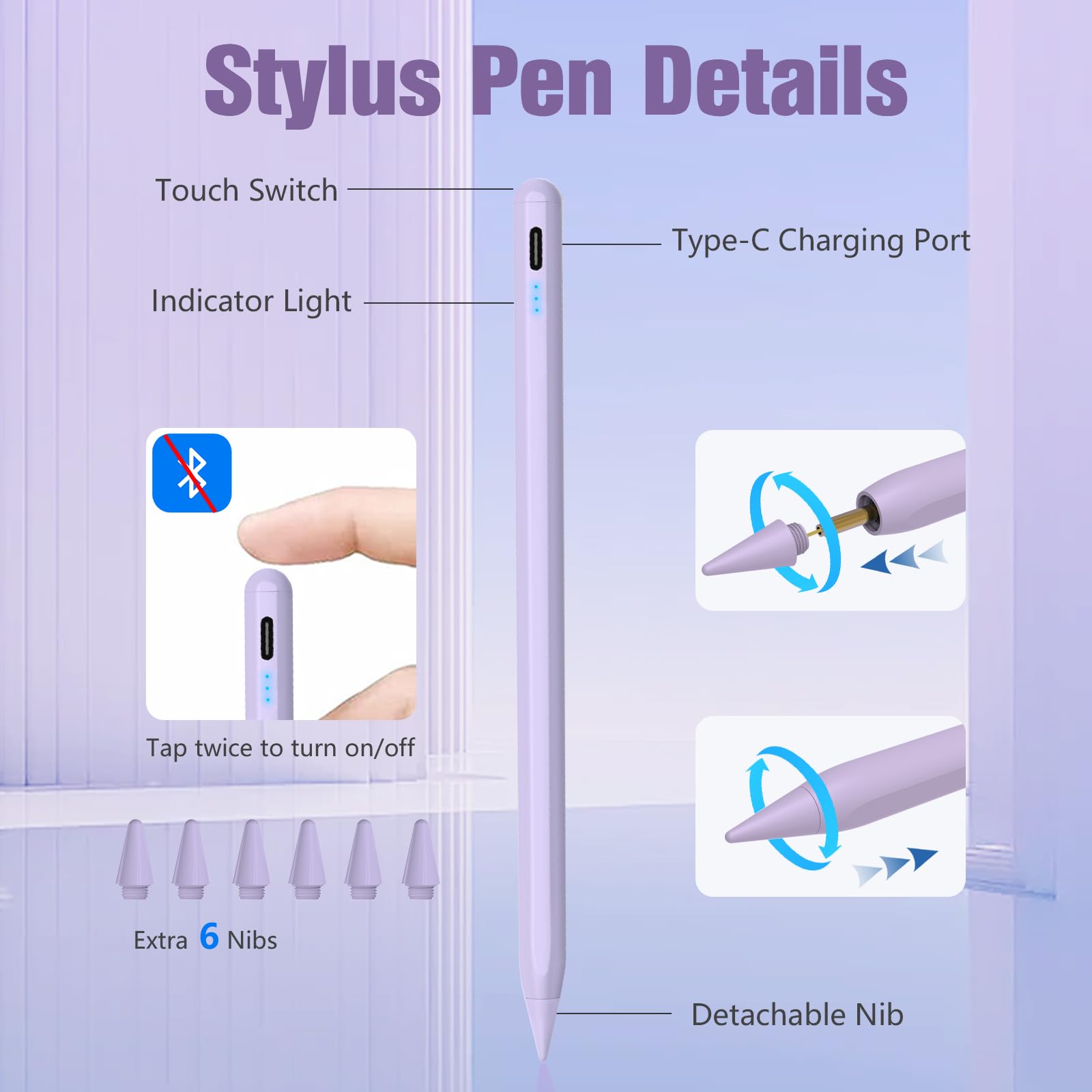 Apple Pencil Alternative - Fast Charging Stylus Pen for iPad (2018-2024 Models) with Palm Rejection, Tilt & Magnetic Attachment - Compatible with iPad Pro 11