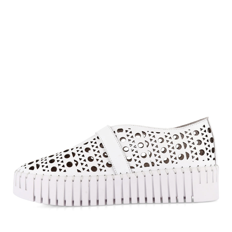 BANDA White Leather Shoes for Women - Comfortable & Stylish Casual Footwear - Perfect for Walking, Office, and Everyday Wear