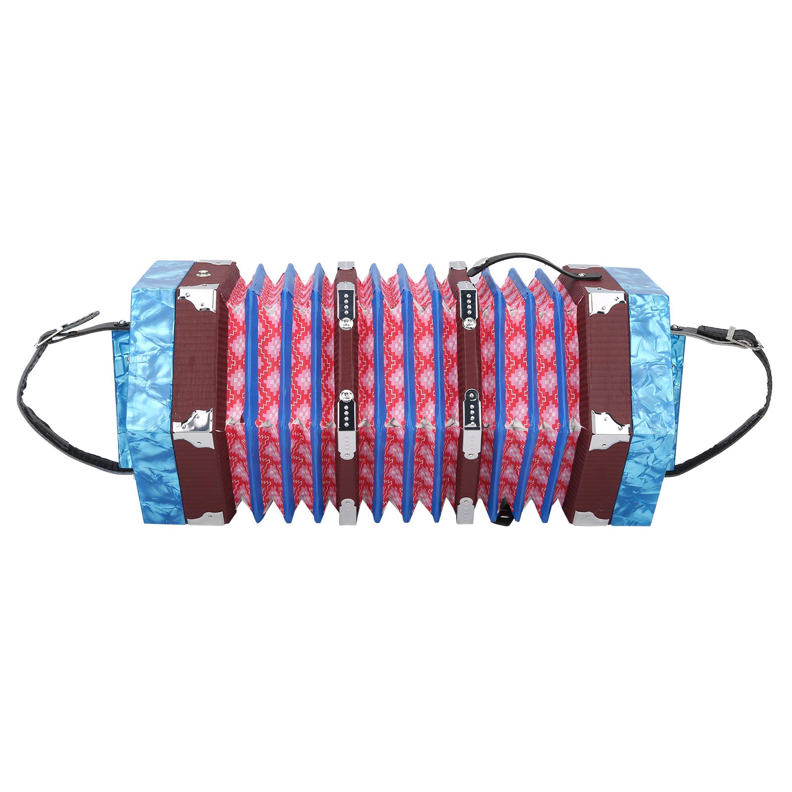 Anglo-Style Concertina Accordion with Adjustable Hand Strap - Portable Musical Instrument for Beginners, Toddlers, Adults & Children (Sky Blue) | Perfect for Music Lessons, Travel & Folk Performances
