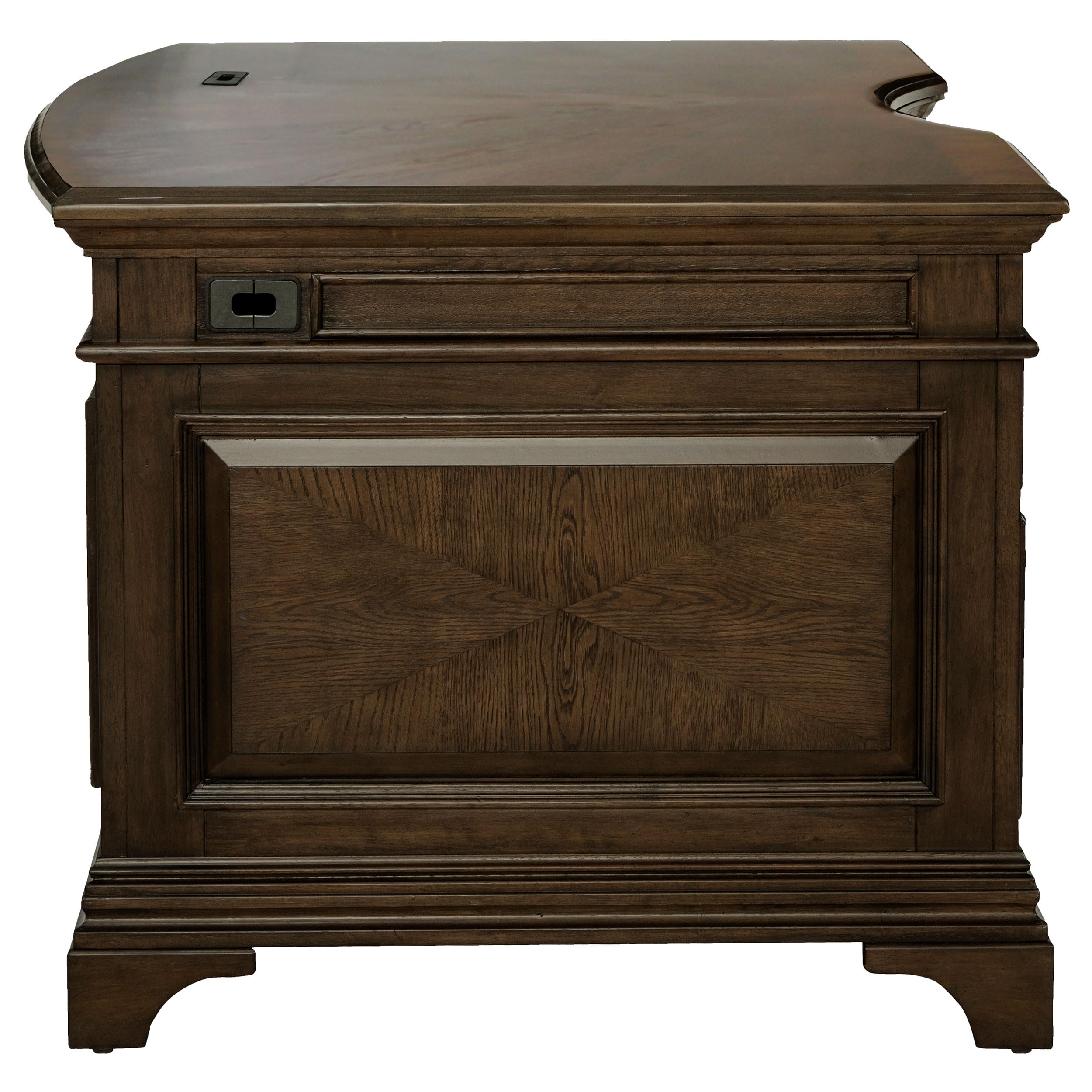 Coaster Furniture Hartshill File Cabinets - Burnished Oak Executive Desk with File Storage, 881281 - Perfect for Home Office & Workspace Organization
