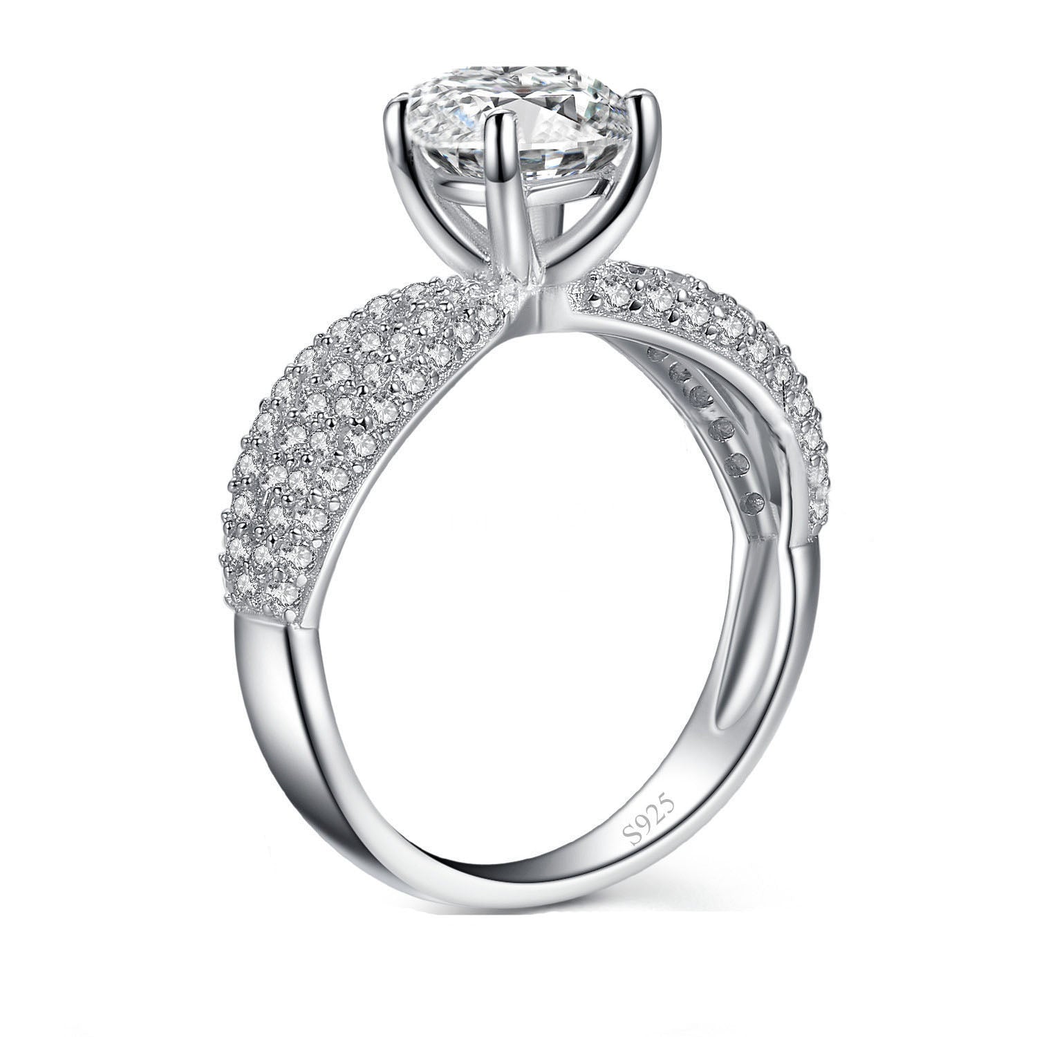MABELLA Infinity Engagement Ring - Solitaire Round Cubic Zirconia in Sterling Silver, Wedding Proposal Ring for Women, Perfect Anniversary & Valentine's Day Gift for Her