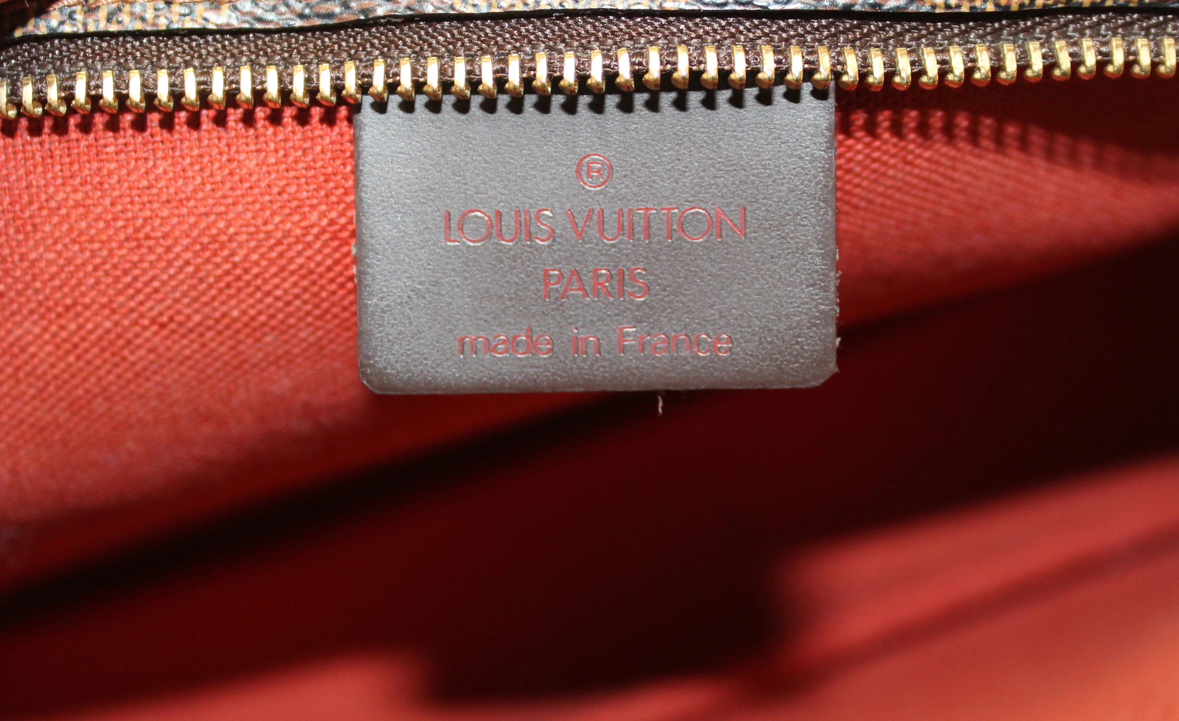Authentic Louis Vuitton Damier Ebene Navona Pochette Crossbody Bag with Extender Key Ring - Perfect for Women's Everyday Use, Travel & Special Occasions