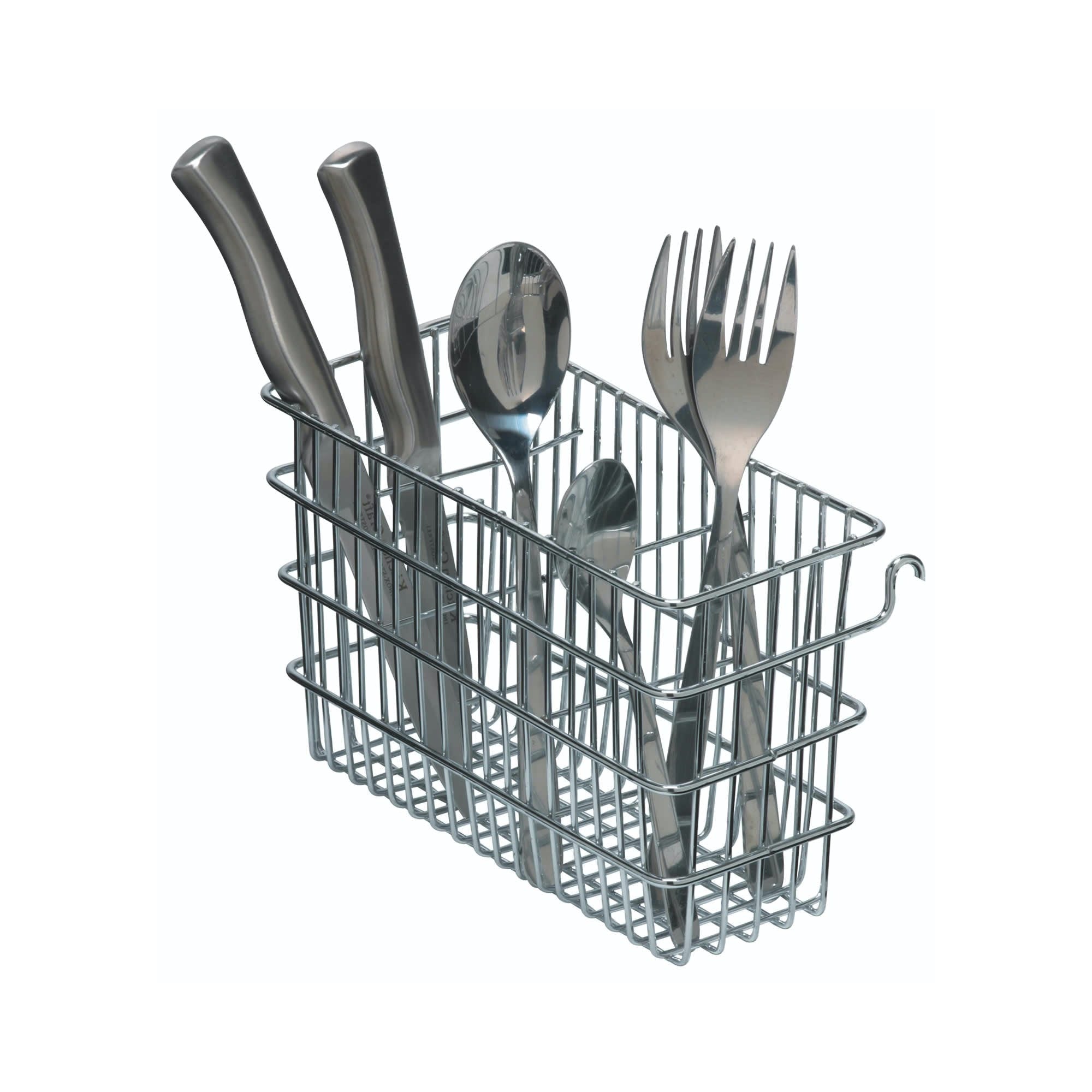 Stainless Steel Over the Sink Dish Drying Rack - Space Saving Cutlery Holder for Kitchen Utensils, Knives & Spoons - Perfect for Small Kitchens & Countertop Organization