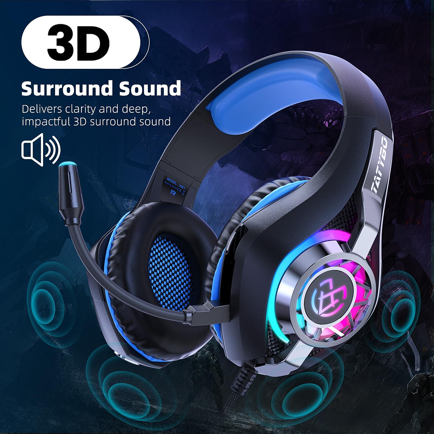 Best Gaming Headset for PC, PS5, Nintendo Switch & Mobile - Noise Cancelling Microphone & Deep Bass Stereo Sound - Perfect for Online Gaming, Streaming & Voice Chat