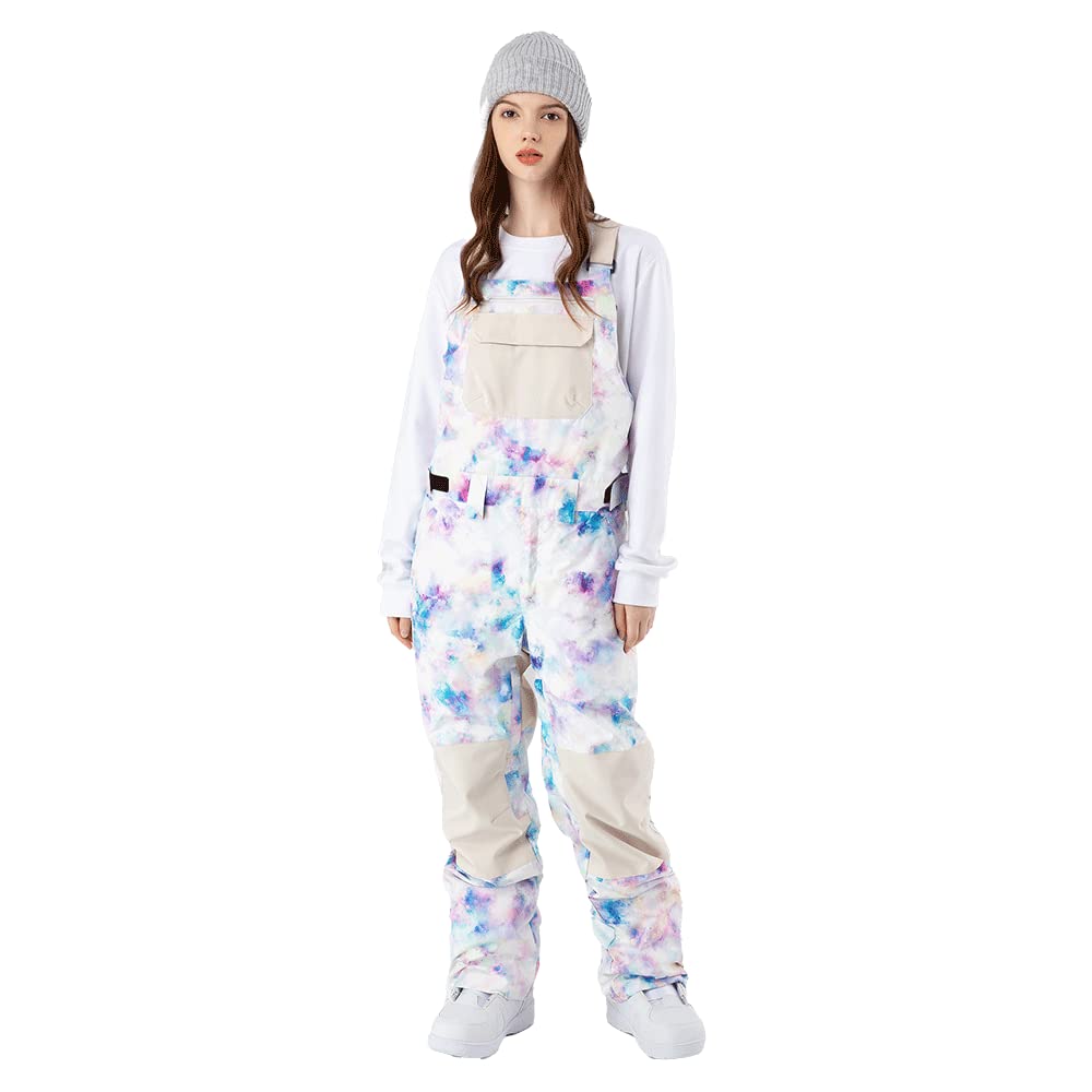 SEARIPE Women's Insulated Snow Bibs - Adjustable Waterproof Snowboarding Overalls Pants for Skiing, Hiking & Winter Sports - Durable Wear-Resistant Thermal Ski Pants for Cold Weather Adventures
