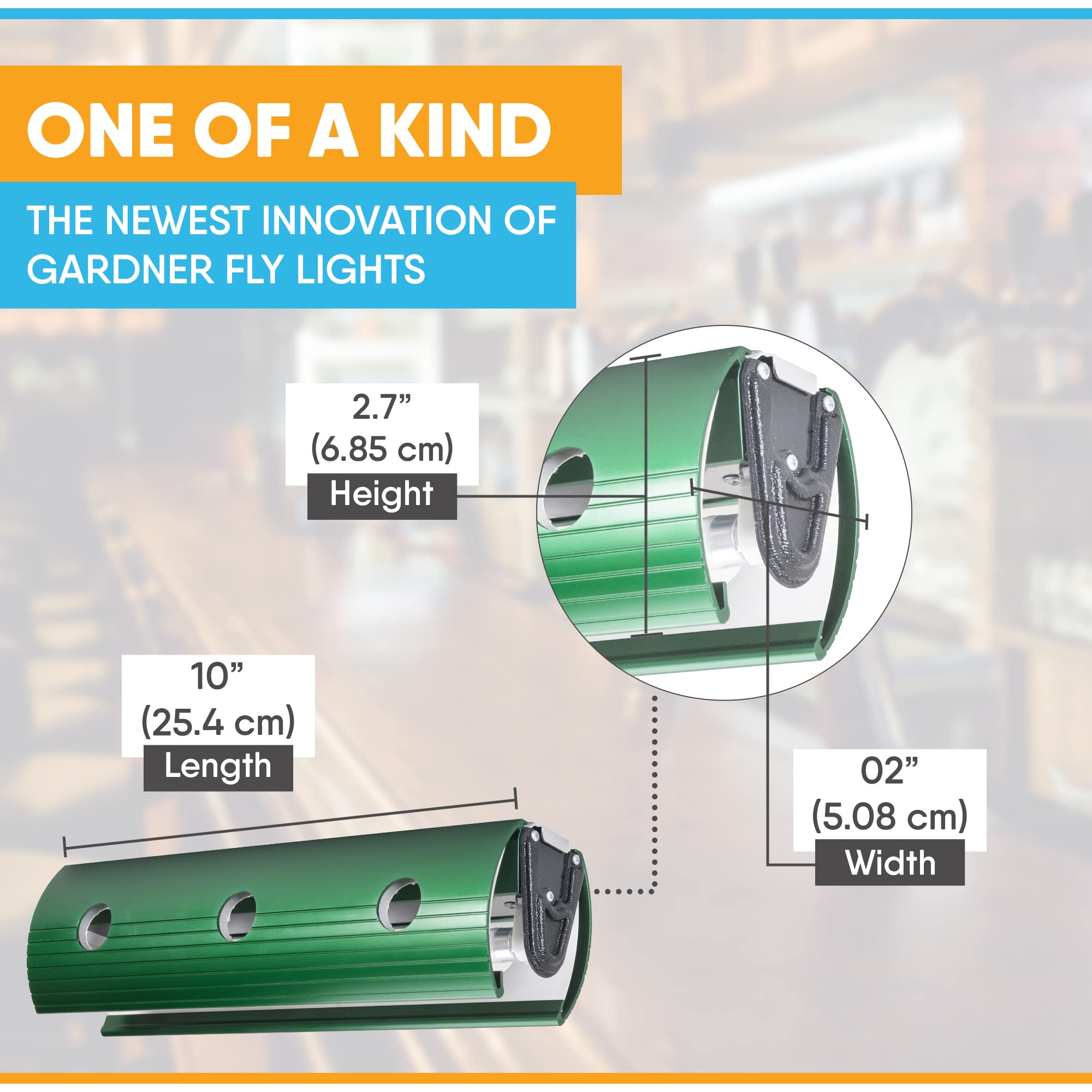 Gardner UCT-15 Under Counter UV Fly Light Trap - No Zapper Insect Catcher for Tiny Flies & Gnats - Compact Discreet Green Design - Perfect for Restaurants, Kitchens & Bars