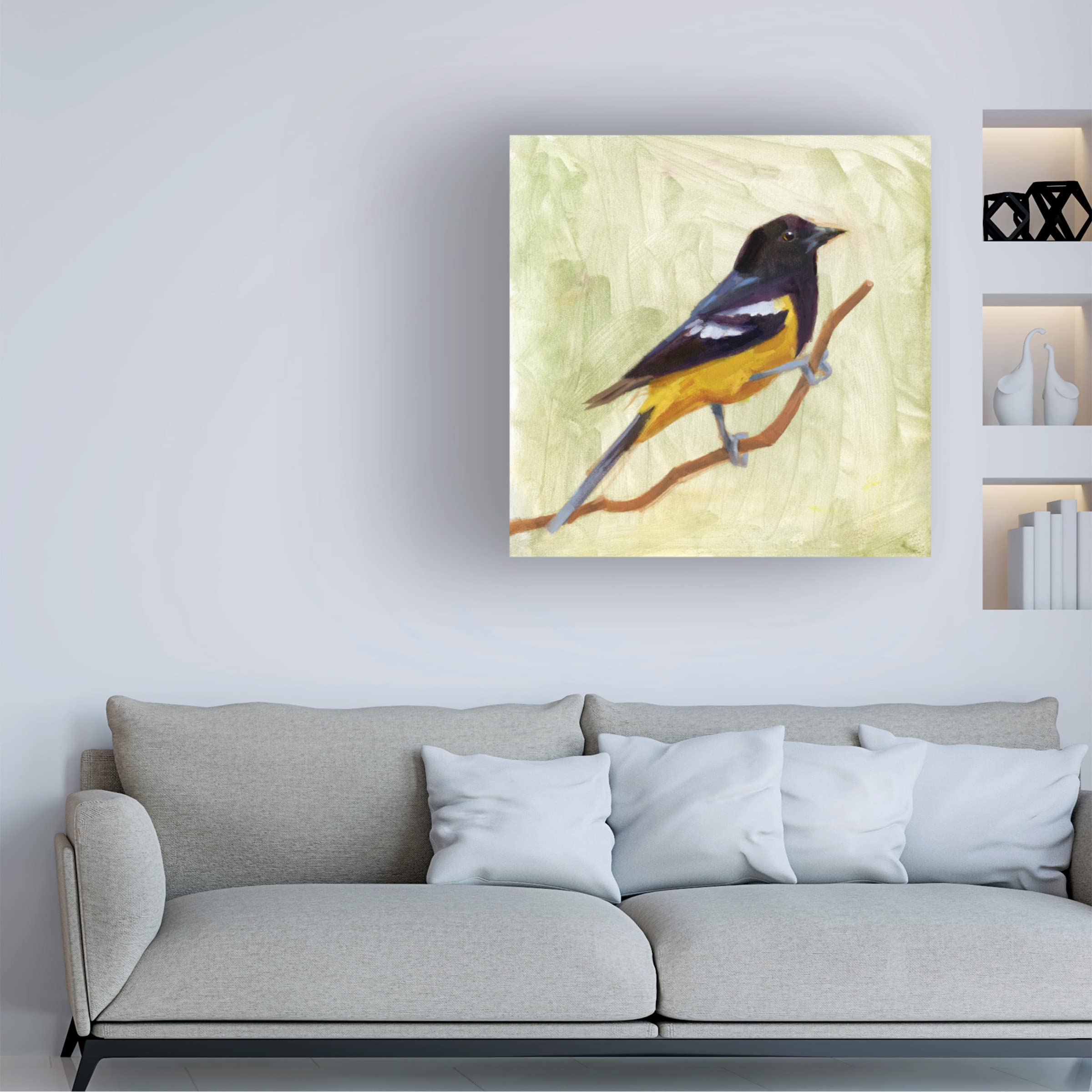 Jacob Green 'Backyard Birds I' Canvas Wall Art Print - Handmade Nature Inspired Home Decor for Living Room, Bedroom & Office