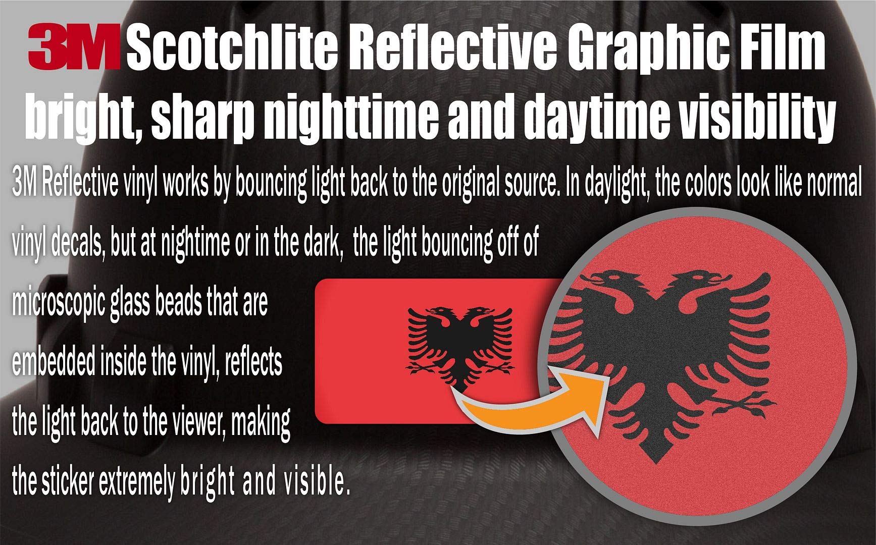 10-Pack 3M Reflective Albania & USA Flag Stickers - High Visibility Safety Decals for Hard Hats, Laptops, Bikes & Toolboxes | Perfect for Construction Workers, Cyclists & Outdoor Enthusiasts