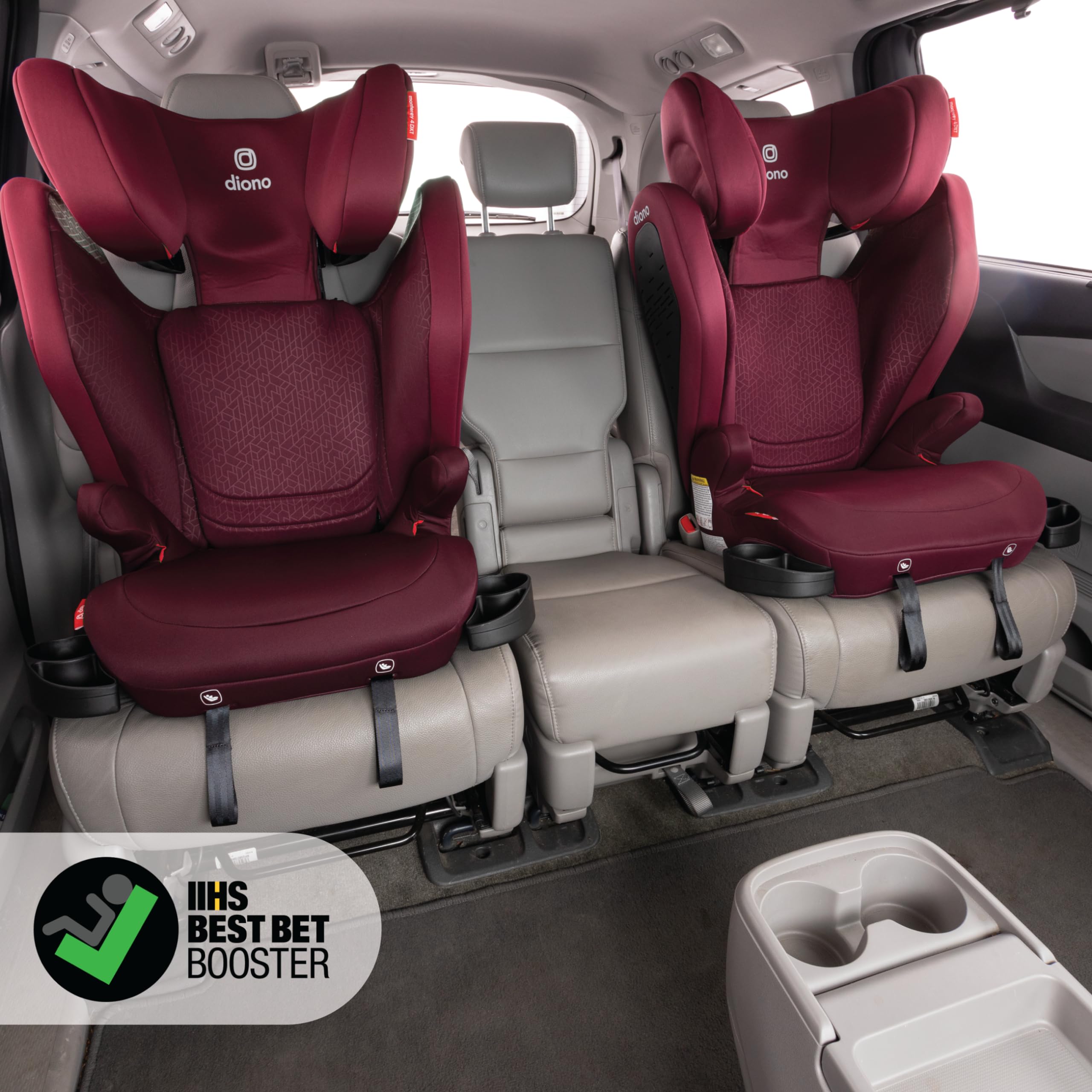 Diono Monterey 4DXT Latch 2-in-1 High Back Booster Car Seat - Expandable Height & Width, Advanced Side Impact Protection, 8 Years of Use, Plum - Perfect for School Drop-offs & Family Road Trips