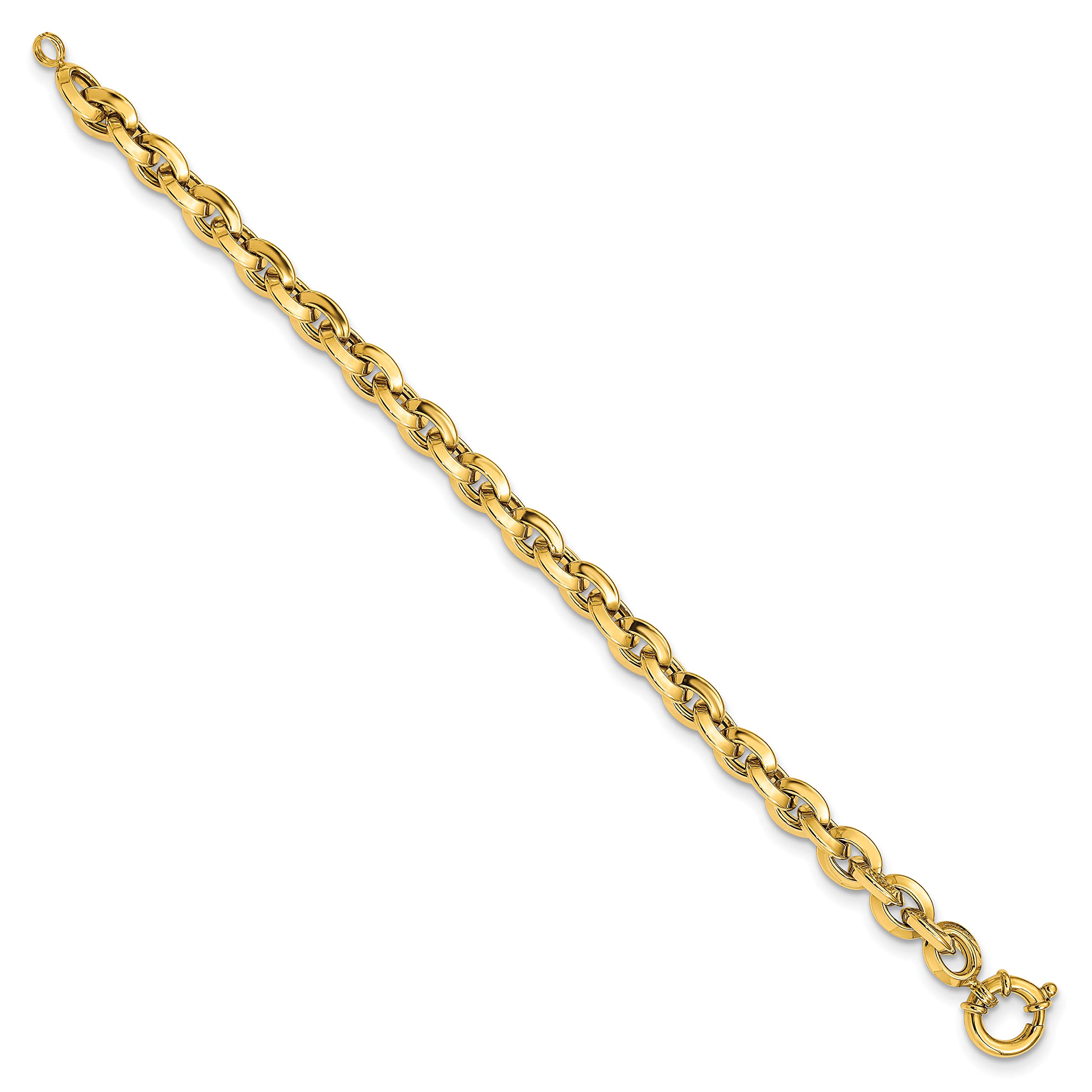 14K Solid Yellow Gold Knife Edge Cable Link Chain Bracelet for Women - 8 Inch Dainty Jewelry Gift for Birthday, Anniversary & Everyday Wear
