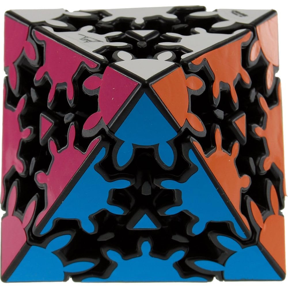 Timur Gear Corner Turning Octahedron Puzzle - Black Body 3D Brain Teaser for Adults & Kids - Perfect for Stress Relief, Office Desk Toy, and STEM Learning Activities