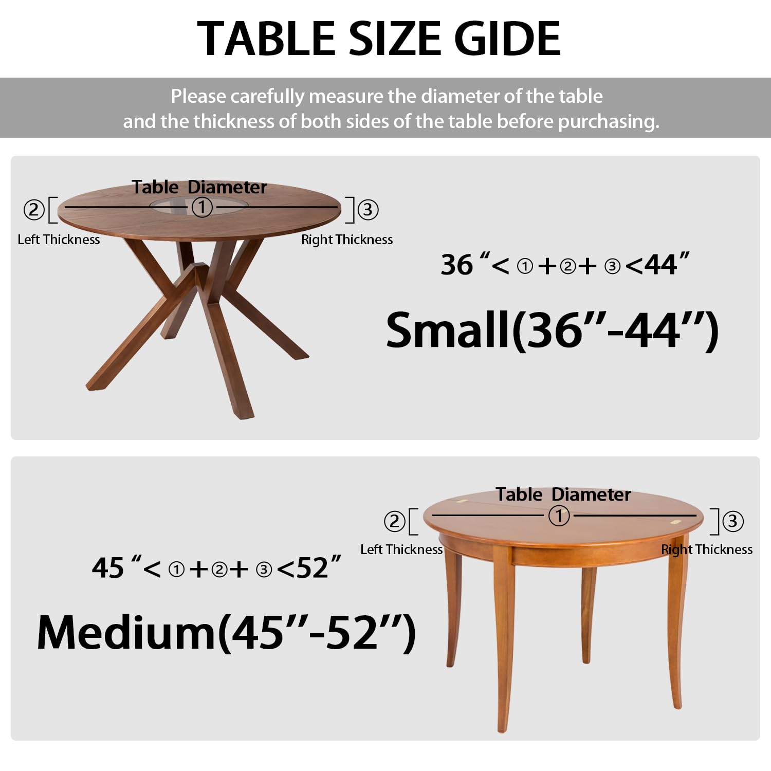 **Waterproof Elastic Round Fitted Tablecloth - 45''-52'' Reusable Vinyl Table Cover for Indoor & Outdoor Use (Christmas, Parties, Picnics, BBQs, Dining Decor)**