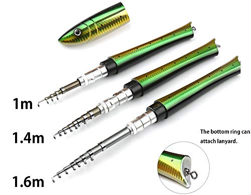 Portable Telescopic Fishing Rod and Spinning Reel Combo Kit - Mini Fishlike Design for Saltwater & Freshwater Fishing | Perfect for Travel, Camping, and Outdoor Adventures