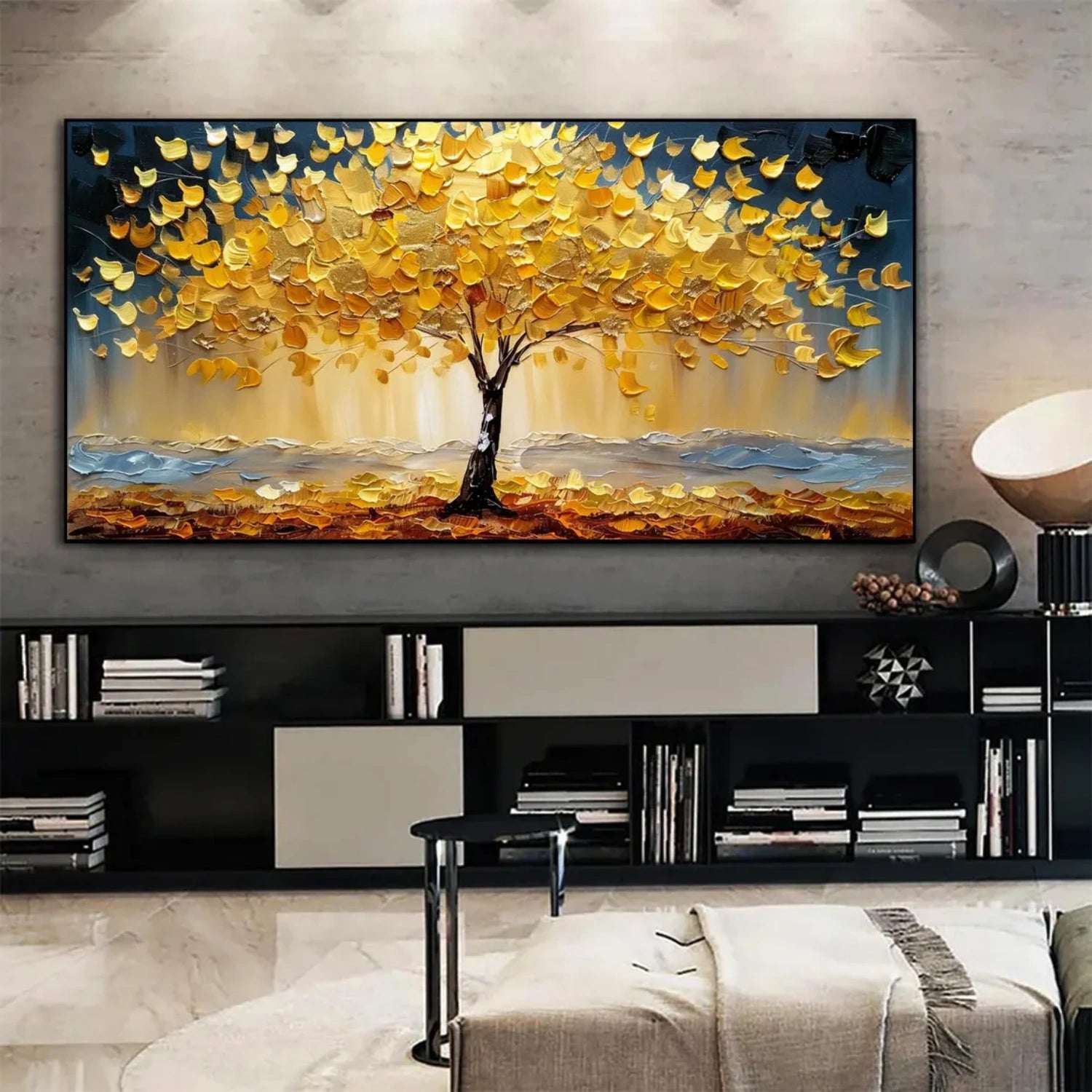 Flower and Tree Painting #FT 191 - Handmade Canvas Wall Art for Home & Office Decor - Perfect for Living Room, Bedroom or Gift
