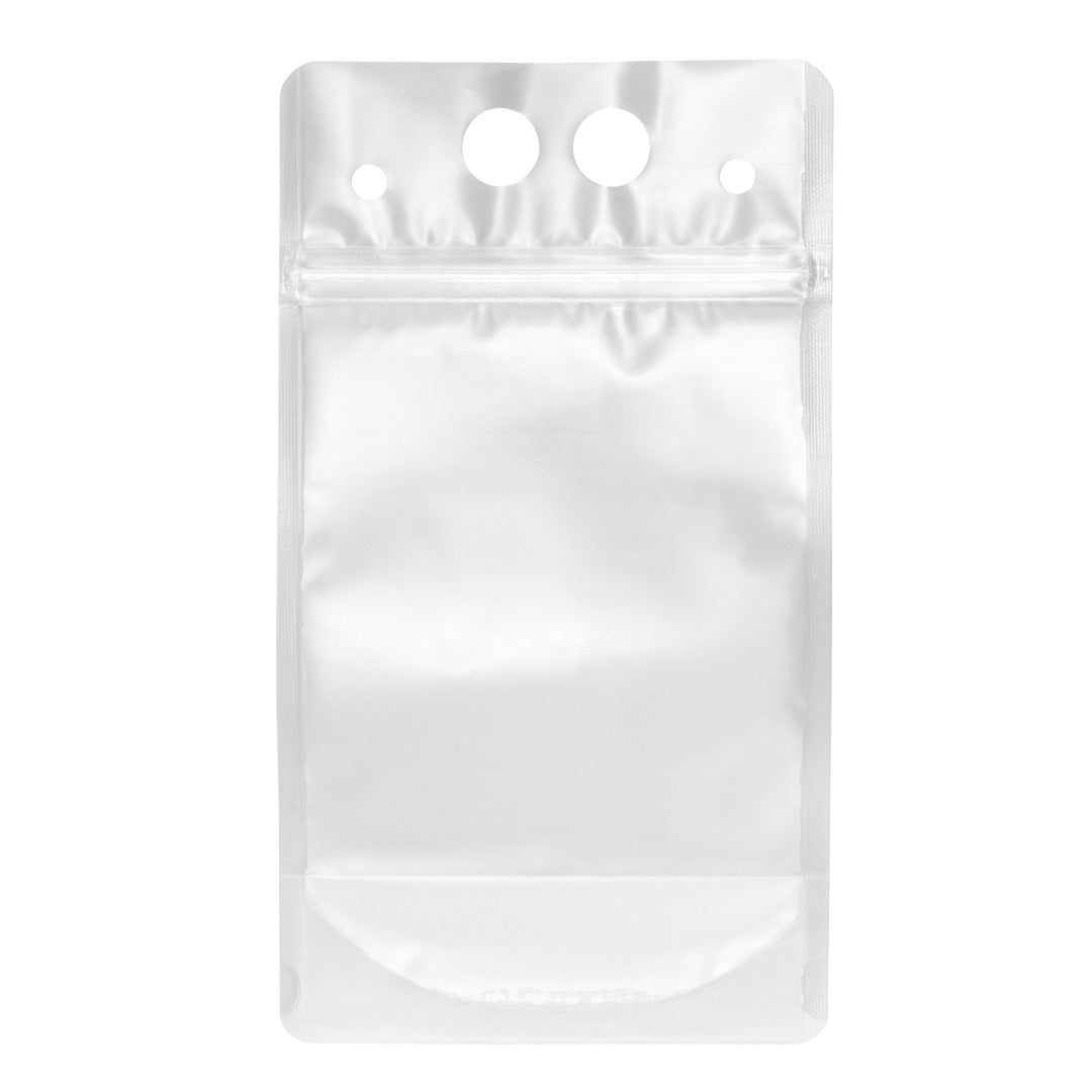 Bag Tek 17 oz Clear Plastic Drink Pouch with Single Zipper - 5 x 9 x 1.5 Inches - 100 Count Box - Perfect for Juice, Smoothies, and On-the-Go Hydration