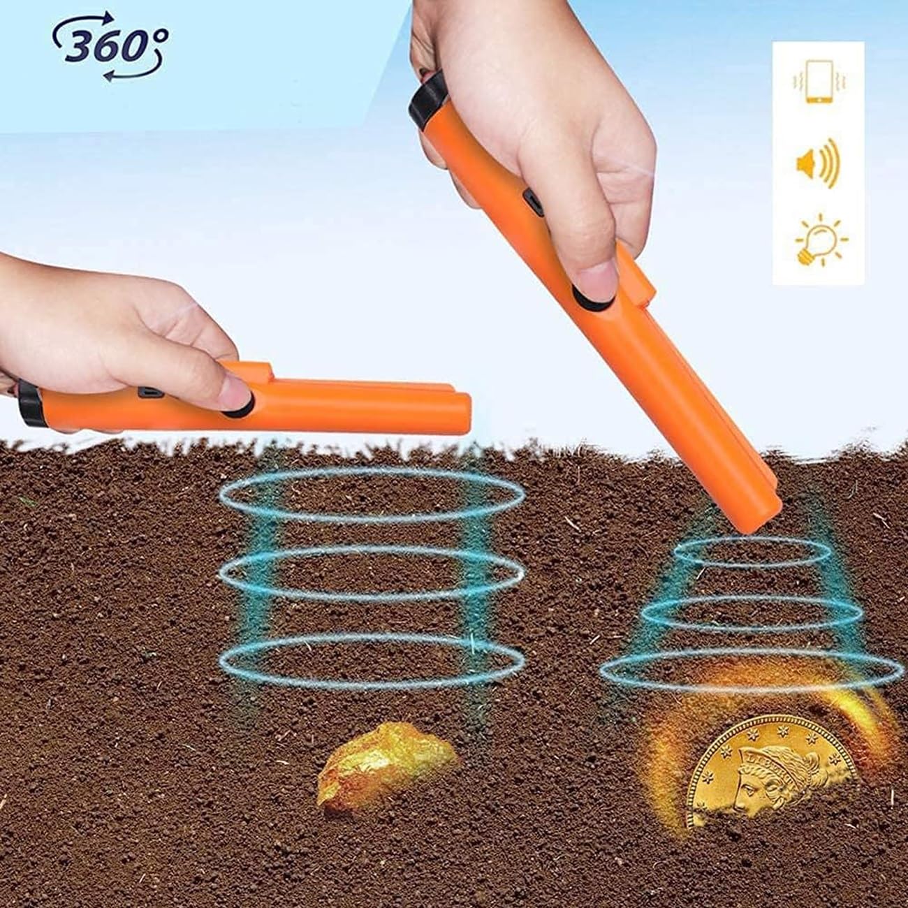 AVLUZ Handheld Metal Detector - Lightweight, Waterproof, High Sensitivity with Carrying Case (Color: Black) - Perfect for Security Checks, Beach Hunting & Outdoor Adventures