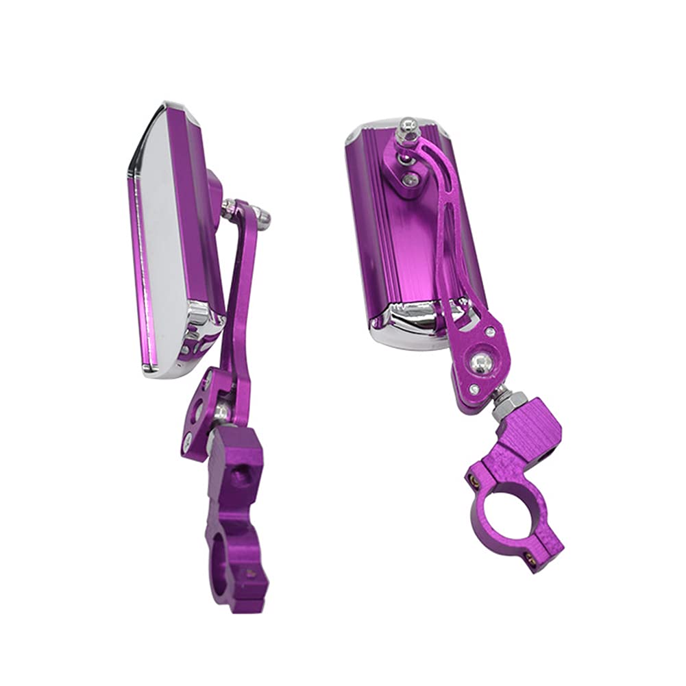 Shockproof Aluminum Alloy Bike Handlebar Mirror - Rear View Safety Mirror for Mountain & Road Bicycles (Fits 21mm-24mm Handlebars, Purple) | Perfect for Commuting, Cycling Safety & Outdoor Adventures