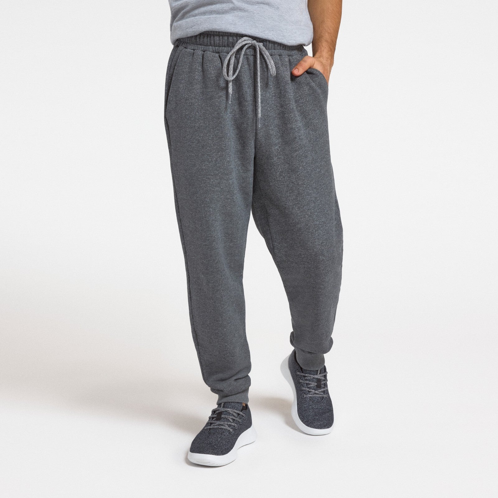 Premium Men's Merino Wool Blend Sweatpants - Soft & Breathable Joggers for Lounge & Workout - Natural Grey Heather - Comfortable Casual & Athletic Wear