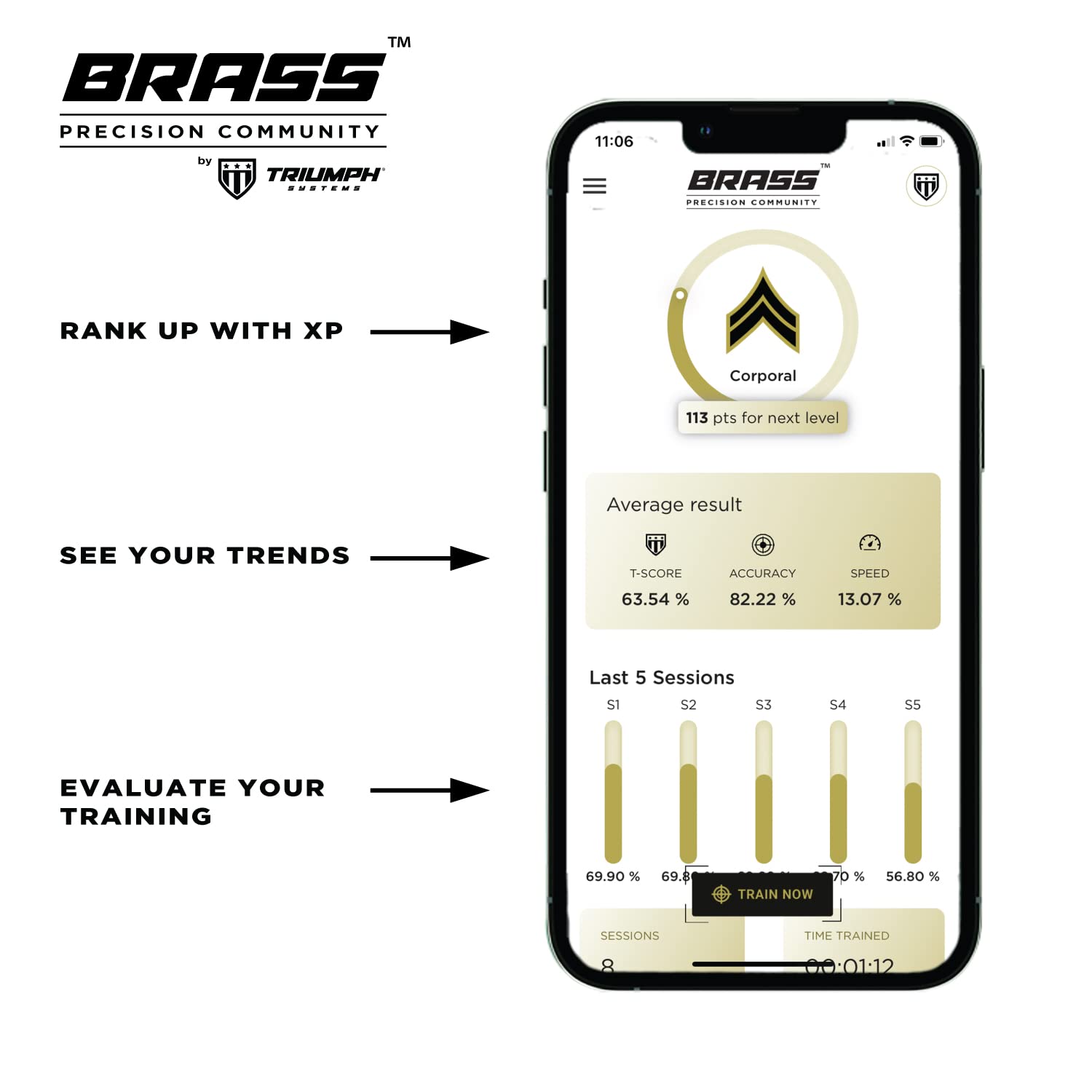 Triumph Systems Brass Beam Dry Fire Training Laser for 9mm Pistols - Improve Shooting Accuracy & Practice Safely at Home or Range