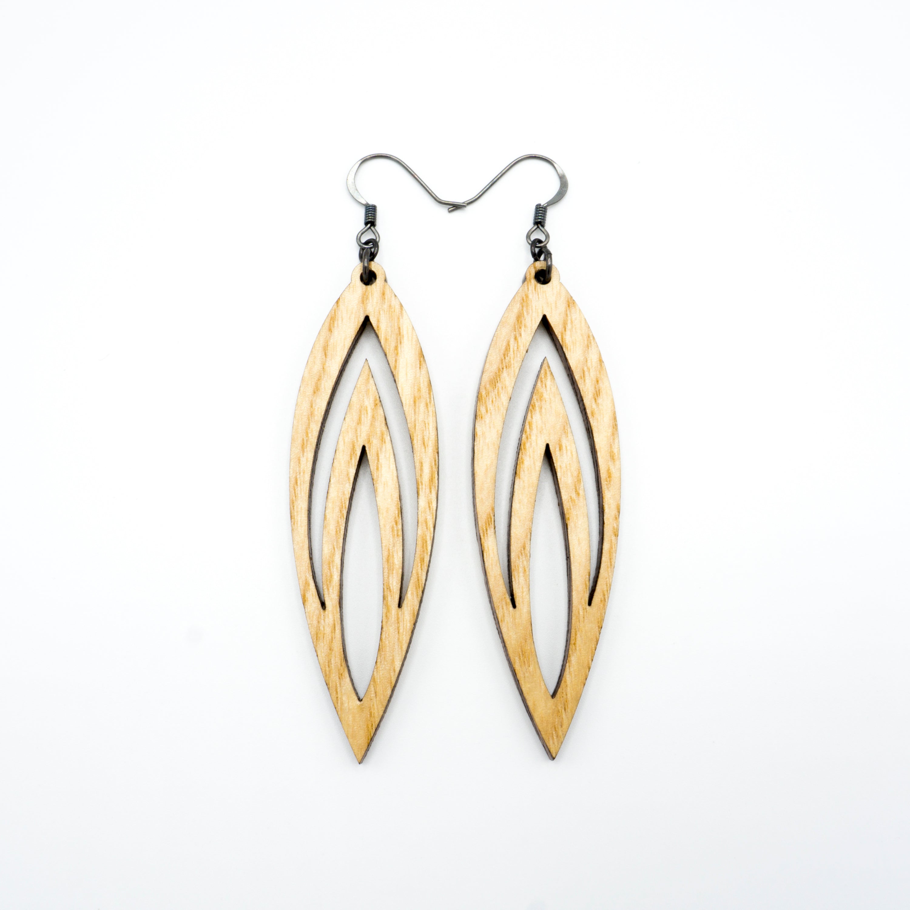 Handmade Wooden Earrings - Totem 08 [L] Ash Wood Dangle Earrings for Women | Boho Chic Jewelry, Lightweight & Comfortable for Daily Wear, Parties & Festivals